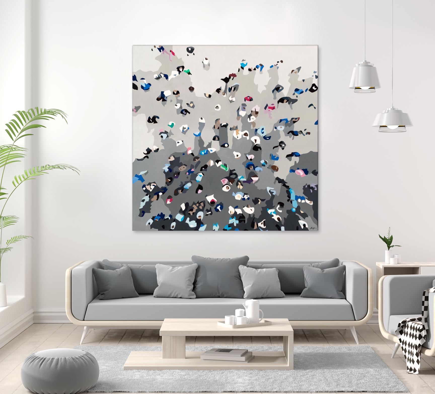 Crowd Sourcing by Beth Ann Lawson on GIANT ART - grays figurative crowd