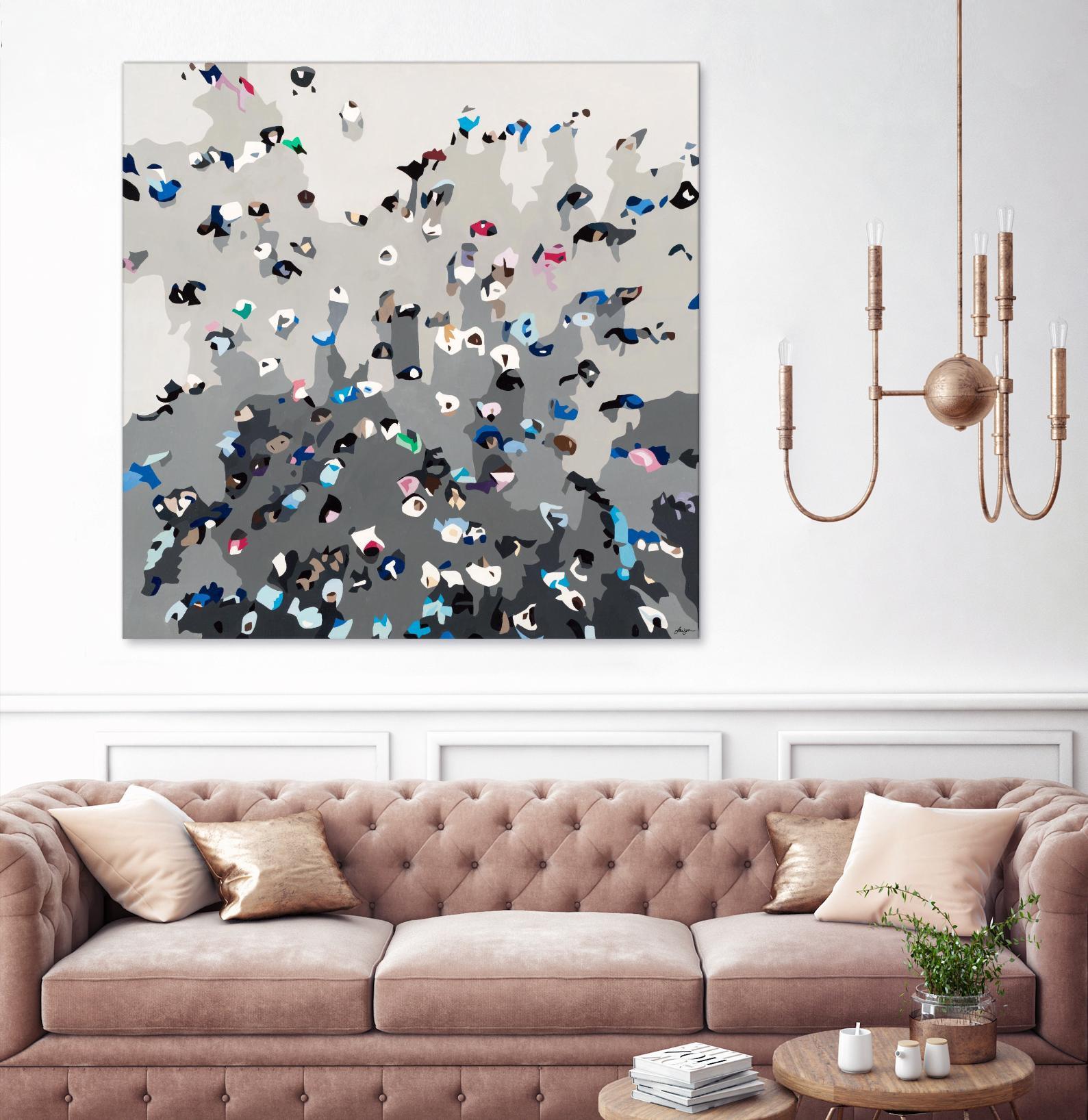 Crowd Sourcing by Beth Ann Lawson on GIANT ART - grays figurative crowd