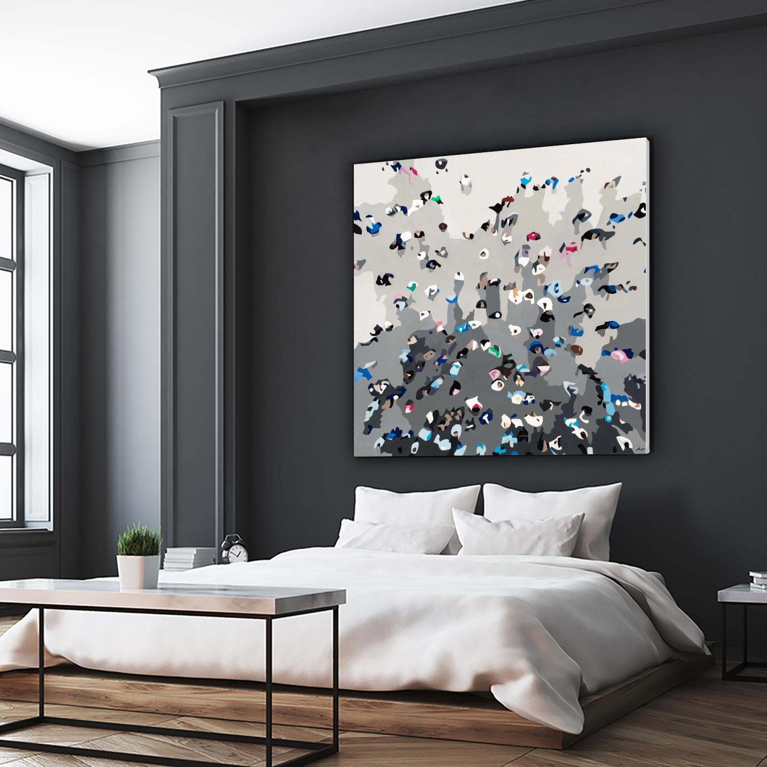 Crowd Sourcing by Beth Ann Lawson on GIANT ART - grays figurative crowd