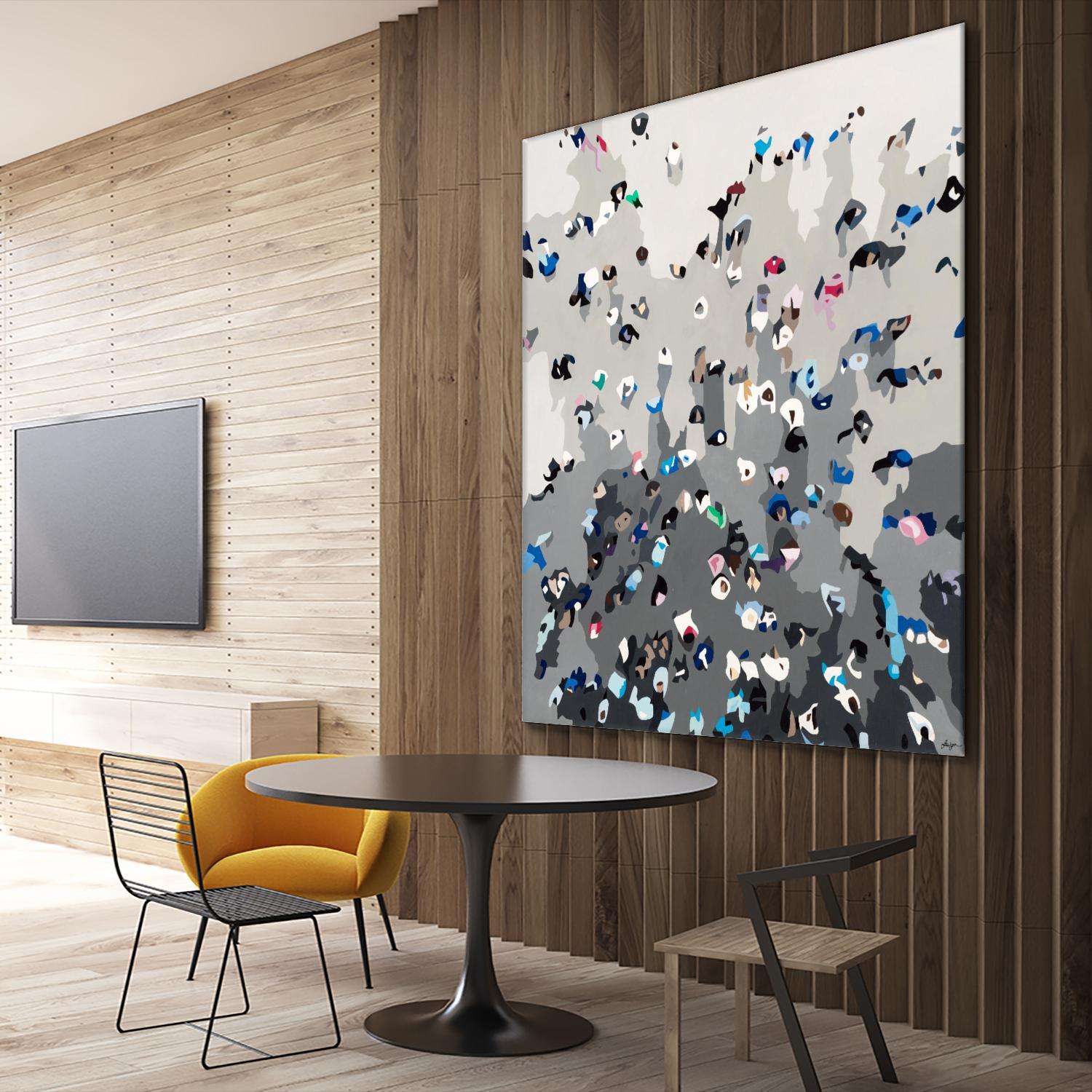 Crowd Sourcing by Beth Ann Lawson on GIANT ART - grays figurative crowd