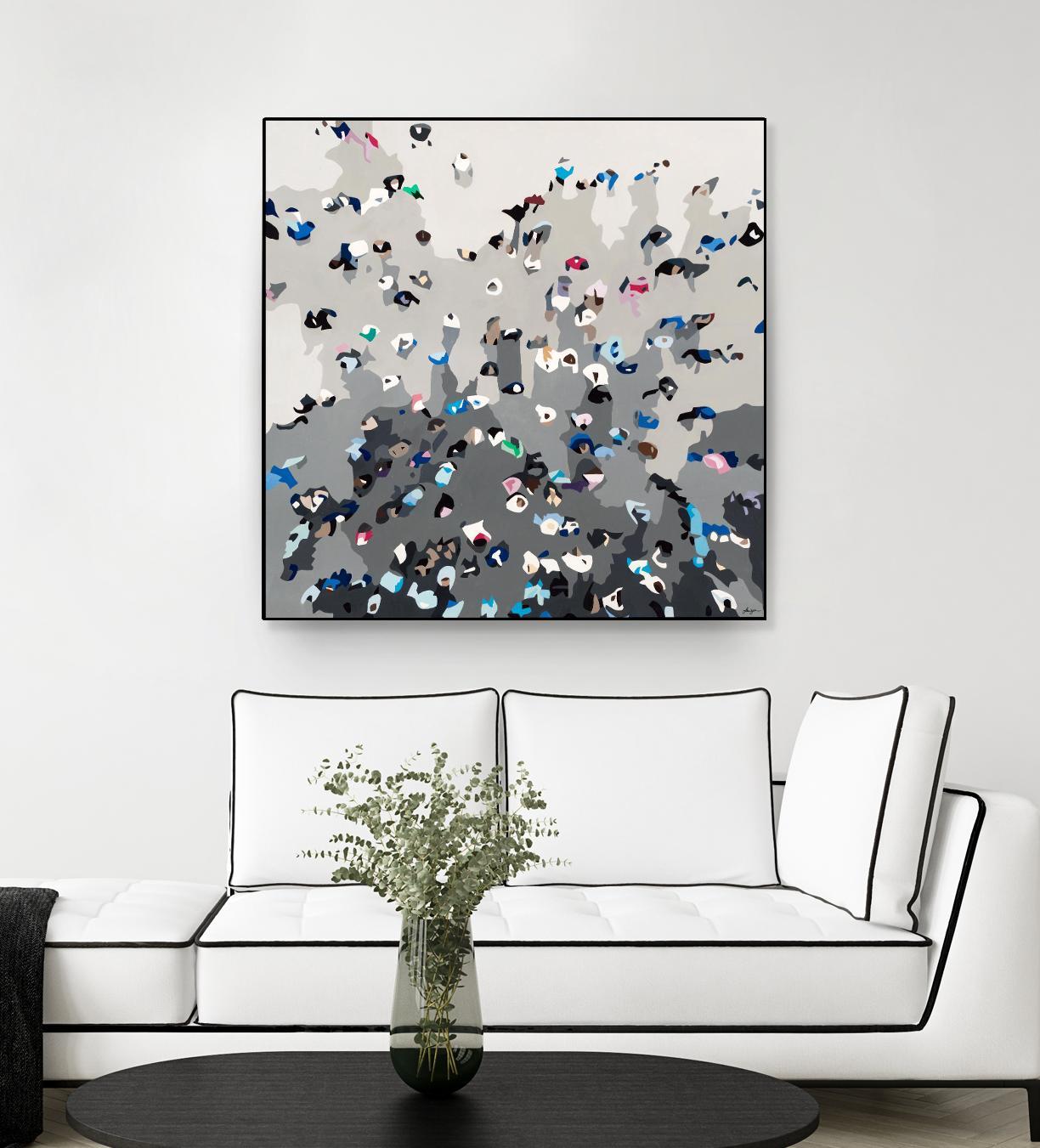 Crowd Sourcing by Beth Ann Lawson on GIANT ART - grays figurative crowd