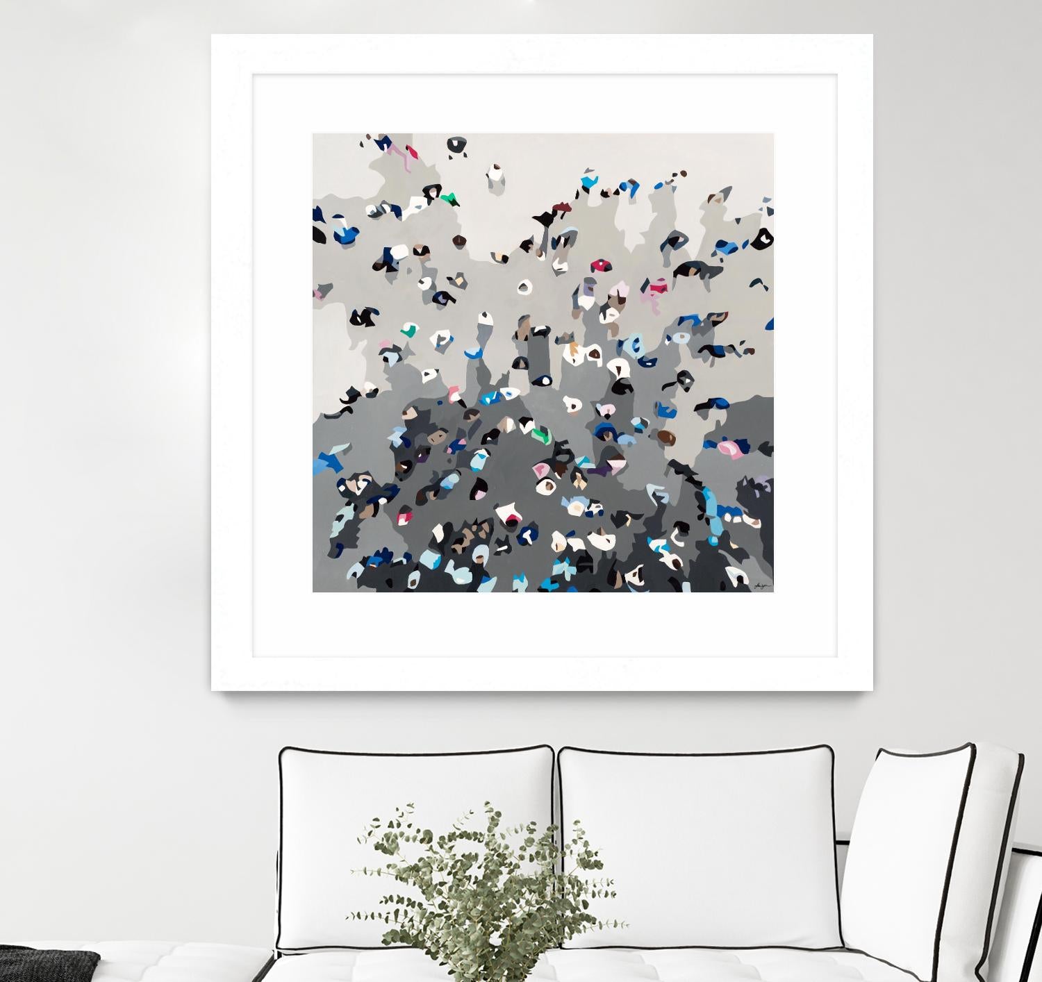 Crowd Sourcing by Beth Ann Lawson on GIANT ART - grays figurative crowd