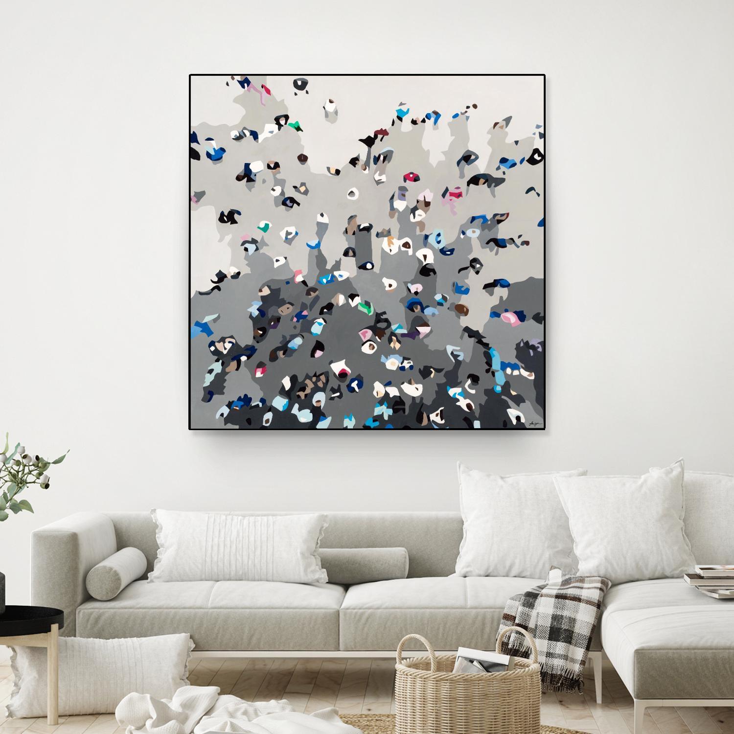 Crowd Sourcing by Beth Ann Lawson on GIANT ART - grays figurative crowd