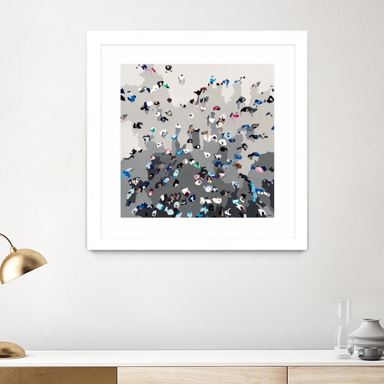 Crowd Sourcing by Beth Ann Lawson on GIANT ART - grays figurative crowd