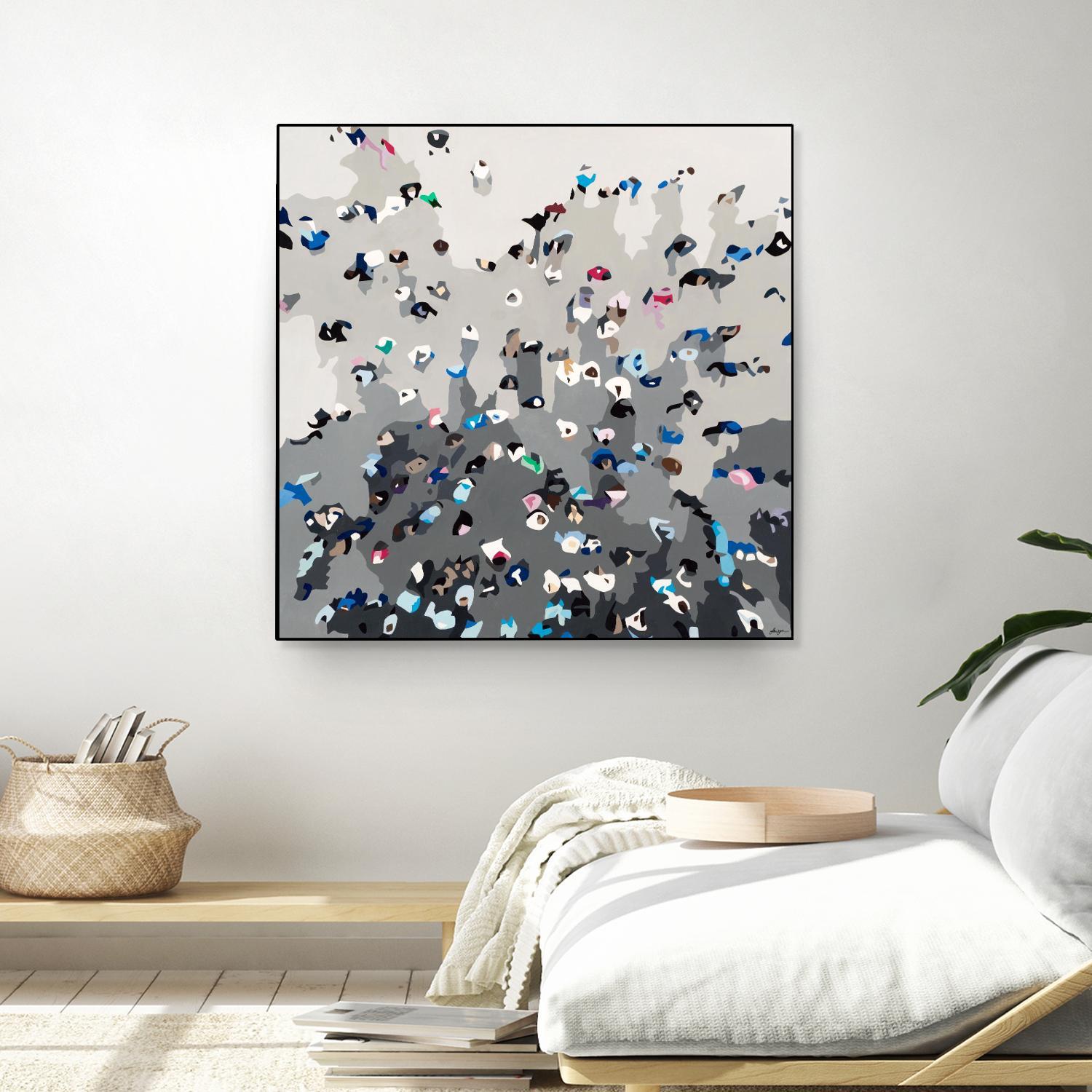 Crowd Sourcing by Beth Ann Lawson on GIANT ART - grays figurative crowd