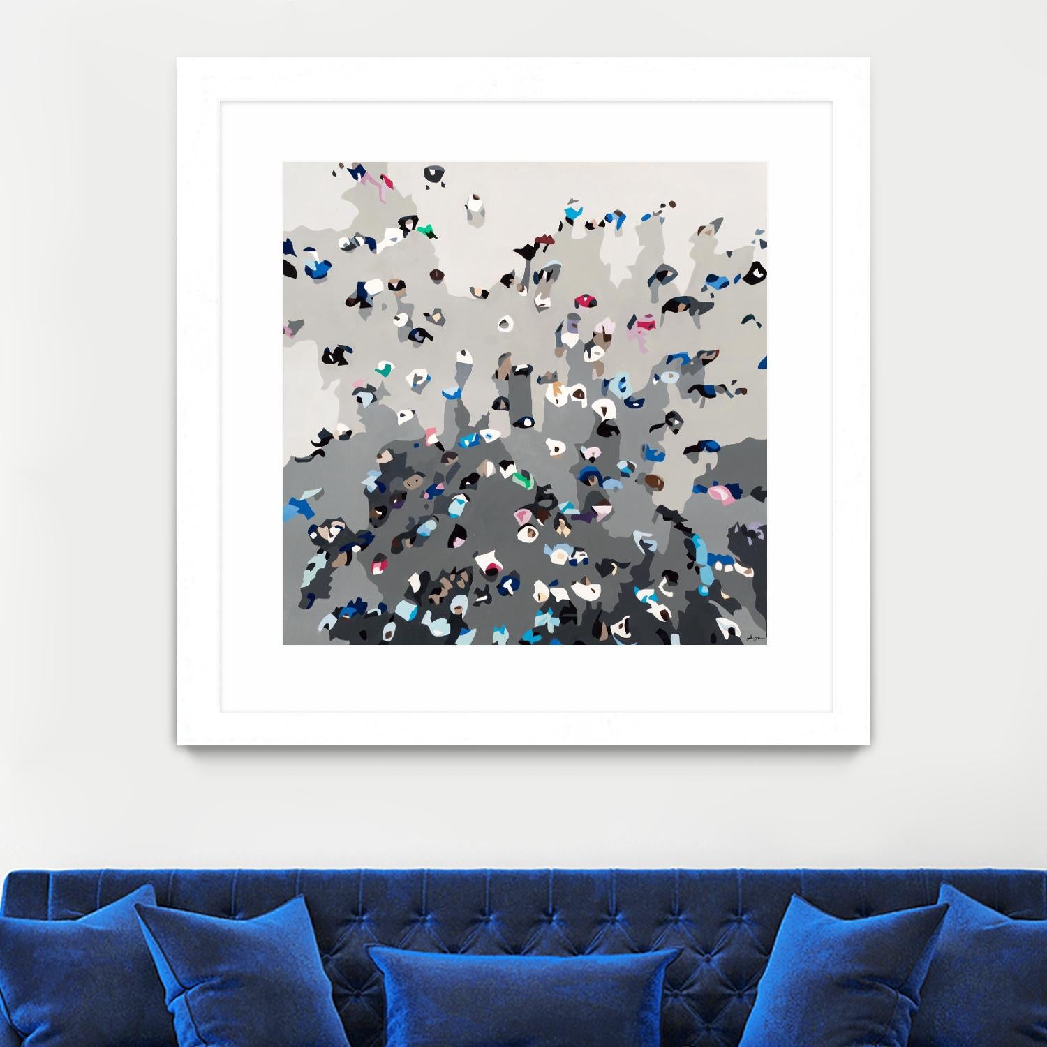 Crowd Sourcing by Beth Ann Lawson on GIANT ART - grays figurative crowd