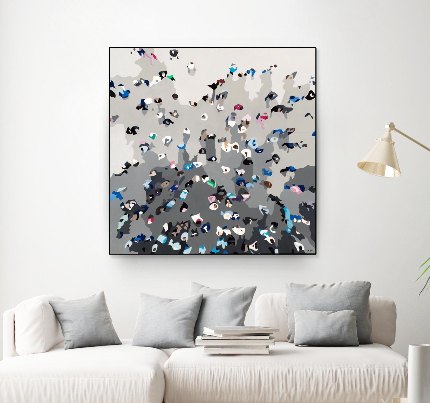 Crowd Sourcing by Beth Ann Lawson on GIANT ART - grays figurative crowd