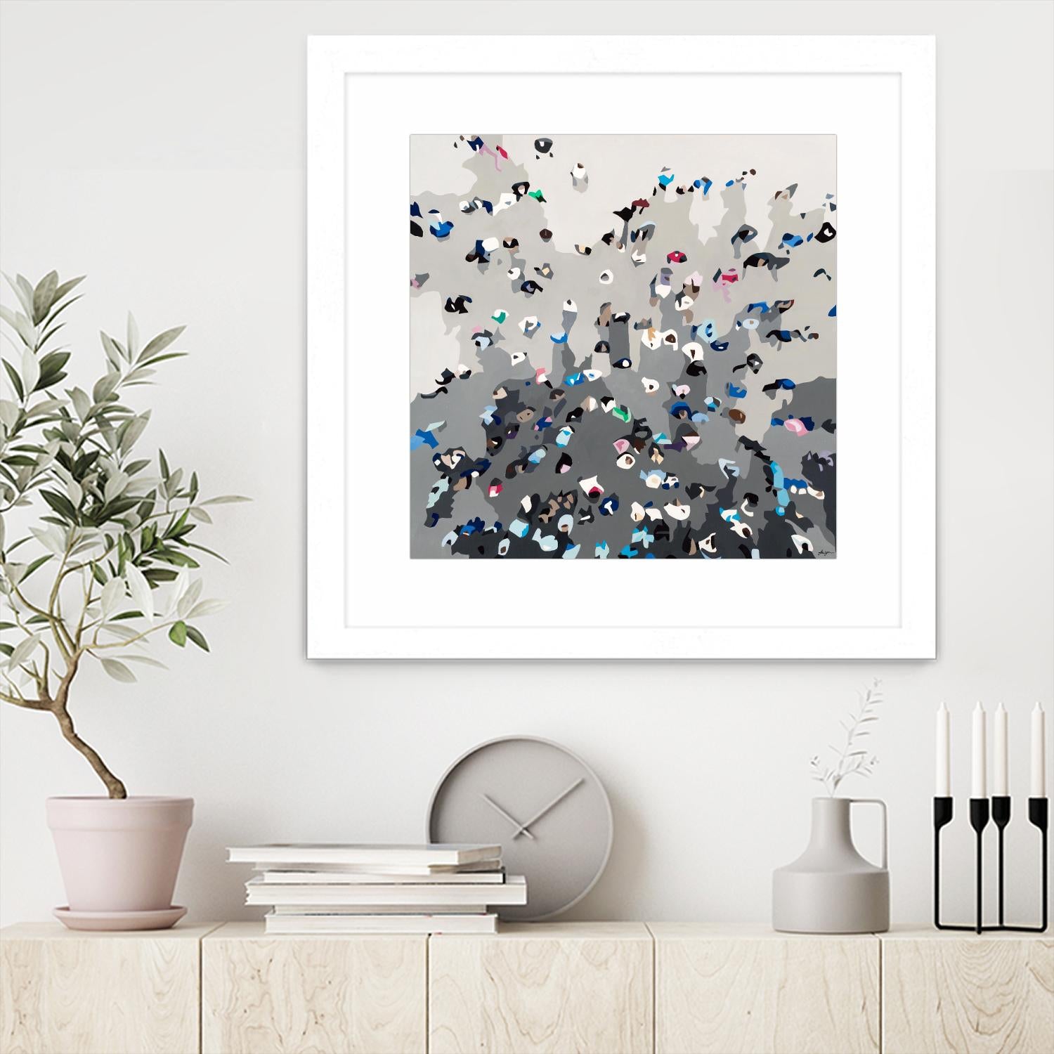 Crowd Sourcing by Beth Ann Lawson on GIANT ART - grays figurative crowd