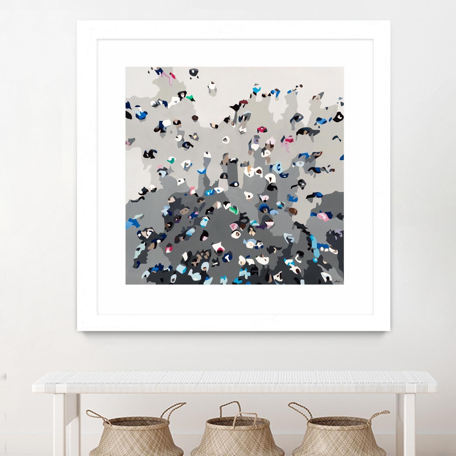 Crowd Sourcing by Beth Ann Lawson on GIANT ART - grays figurative crowd