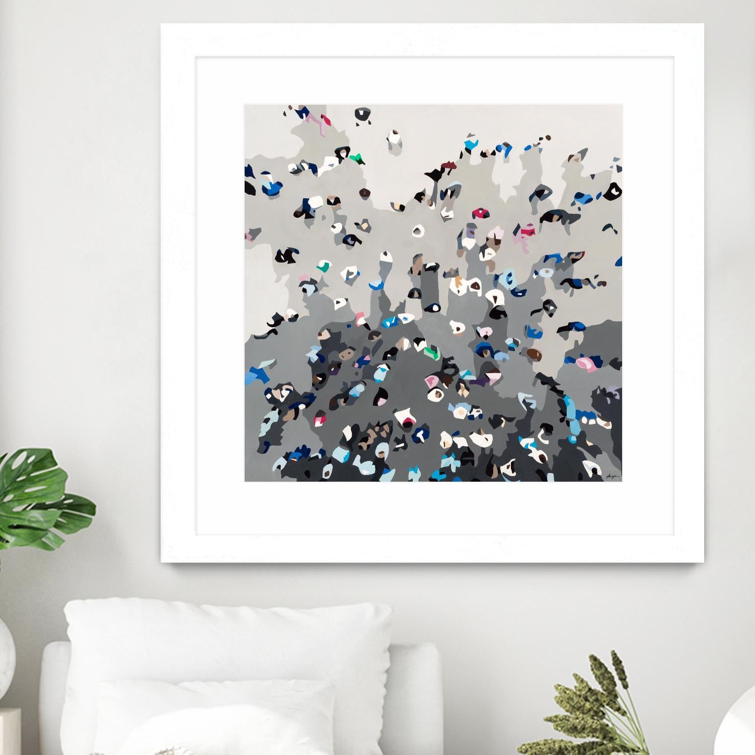 Crowd Sourcing by Beth Ann Lawson on GIANT ART - grays figurative crowd