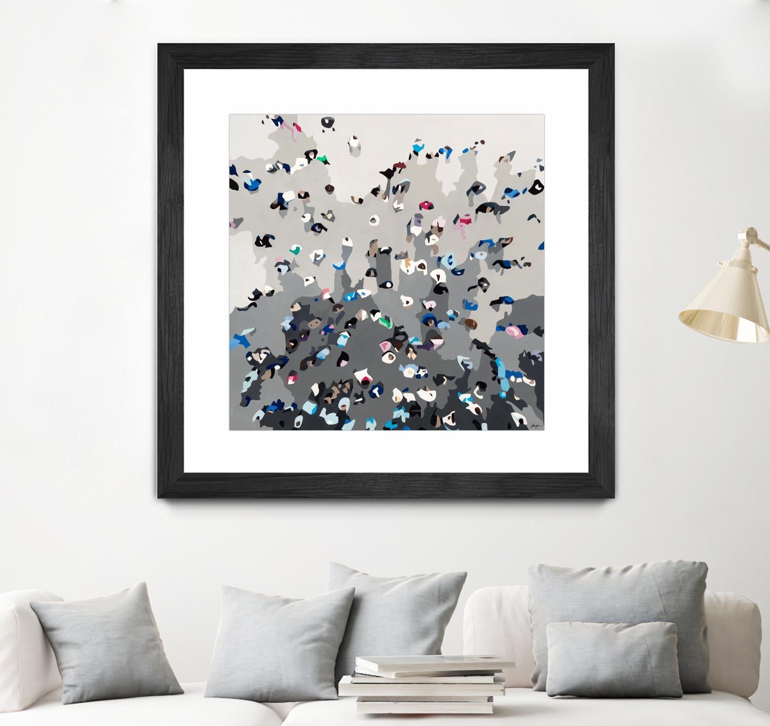 Crowd Sourcing by Beth Ann Lawson on GIANT ART - grays figurative crowd