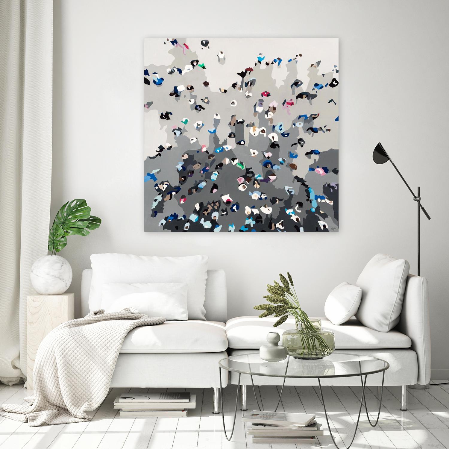 Crowd Sourcing by Beth Ann Lawson on GIANT ART - grays figurative crowd