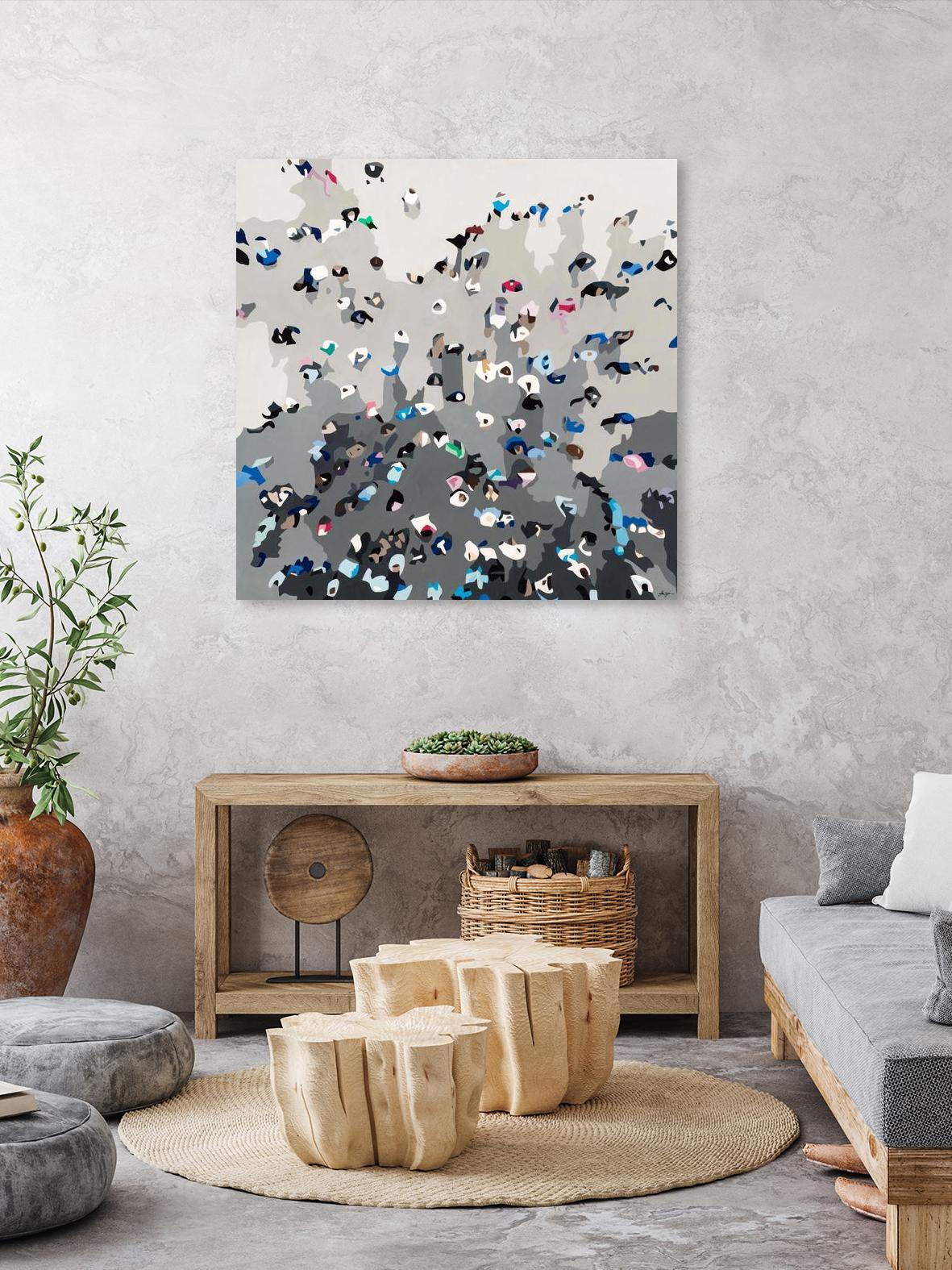 Crowd Sourcing by Beth Ann Lawson on GIANT ART - grays figurative crowd