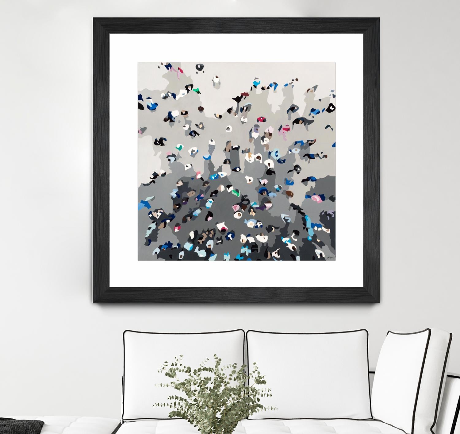 Crowd Sourcing by Beth Ann Lawson on GIANT ART - grays figurative crowd