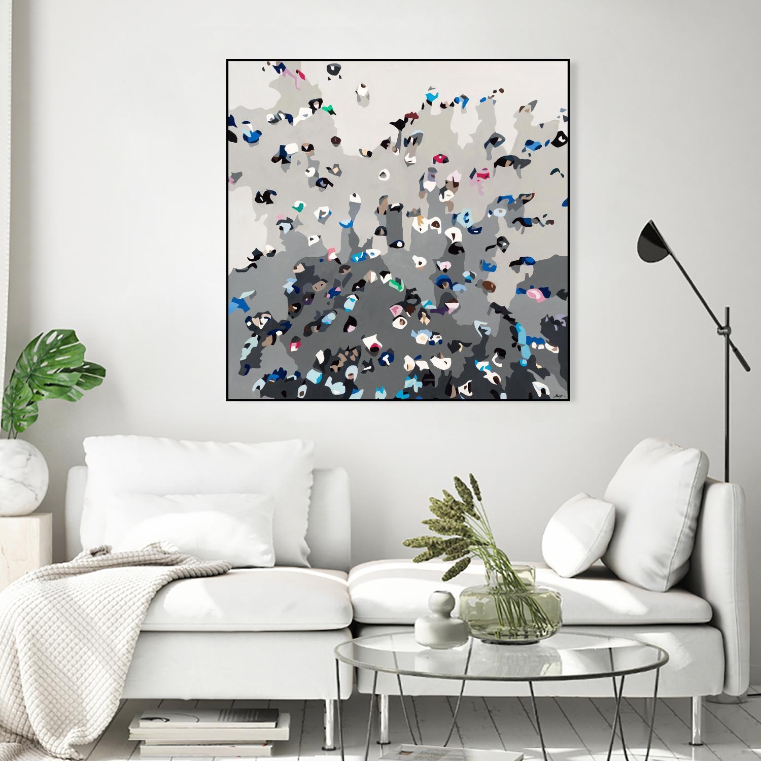 Crowd Sourcing by Beth Ann Lawson on GIANT ART - grays figurative crowd