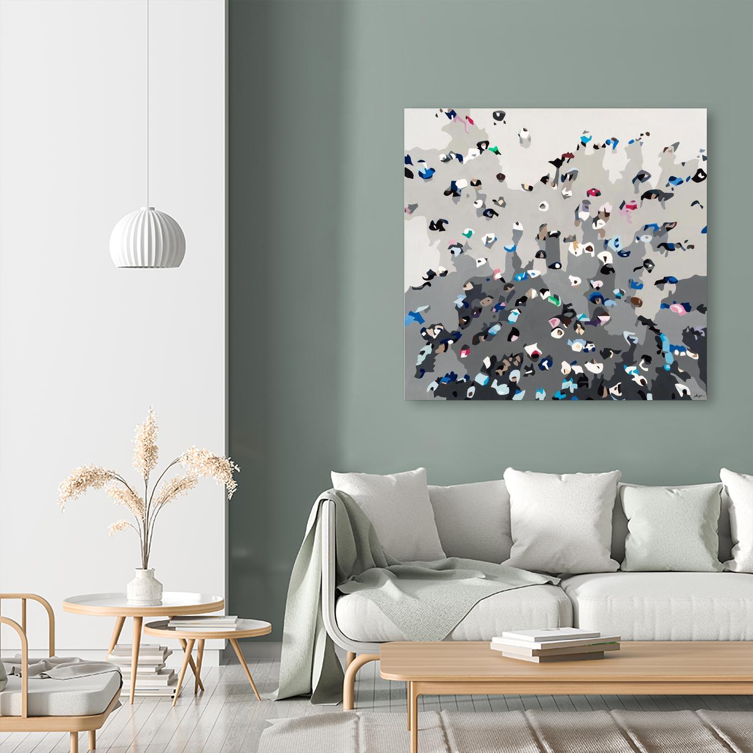 Crowd Sourcing by Beth Ann Lawson on GIANT ART - grays figurative crowd