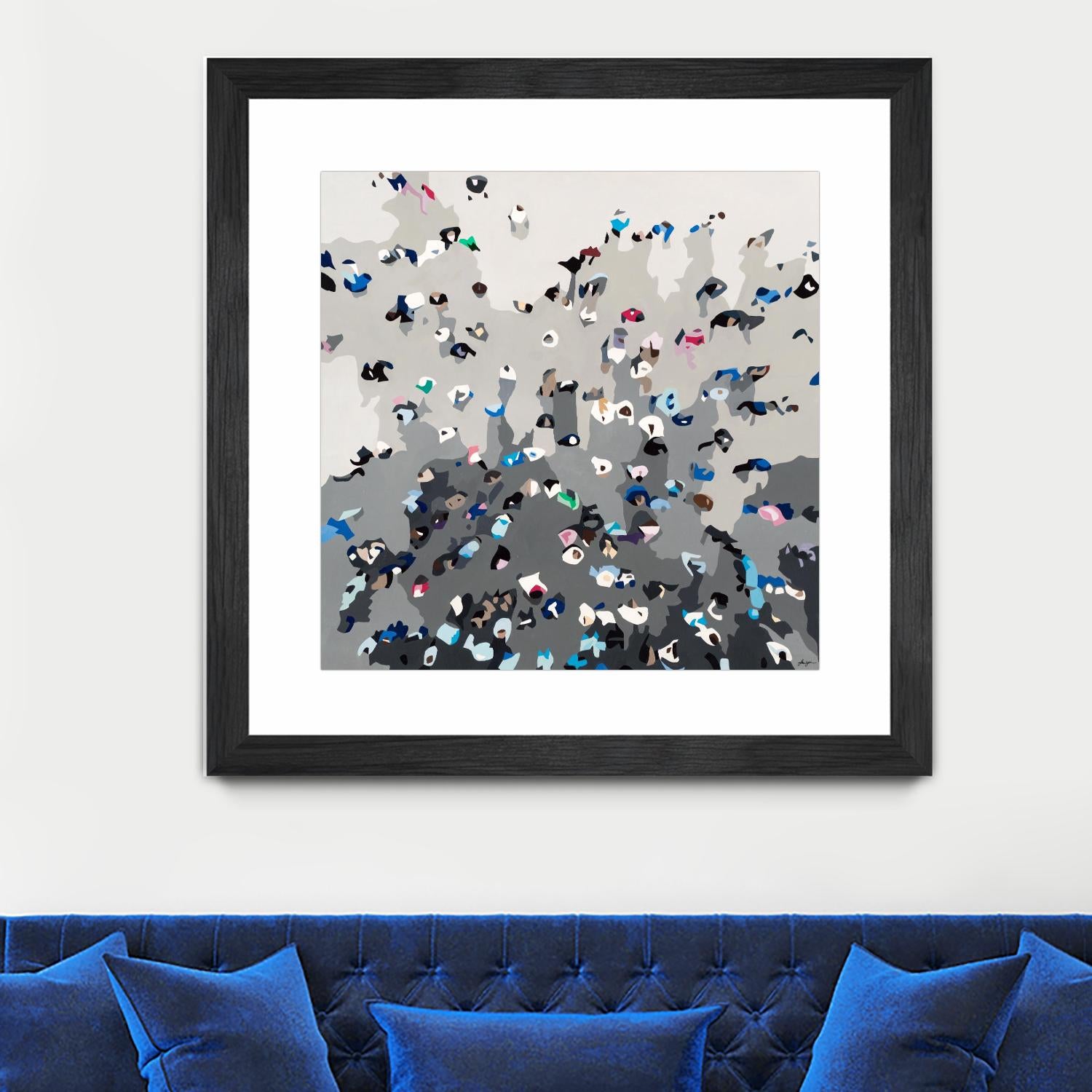 Crowd Sourcing by Beth Ann Lawson on GIANT ART - grays figurative crowd