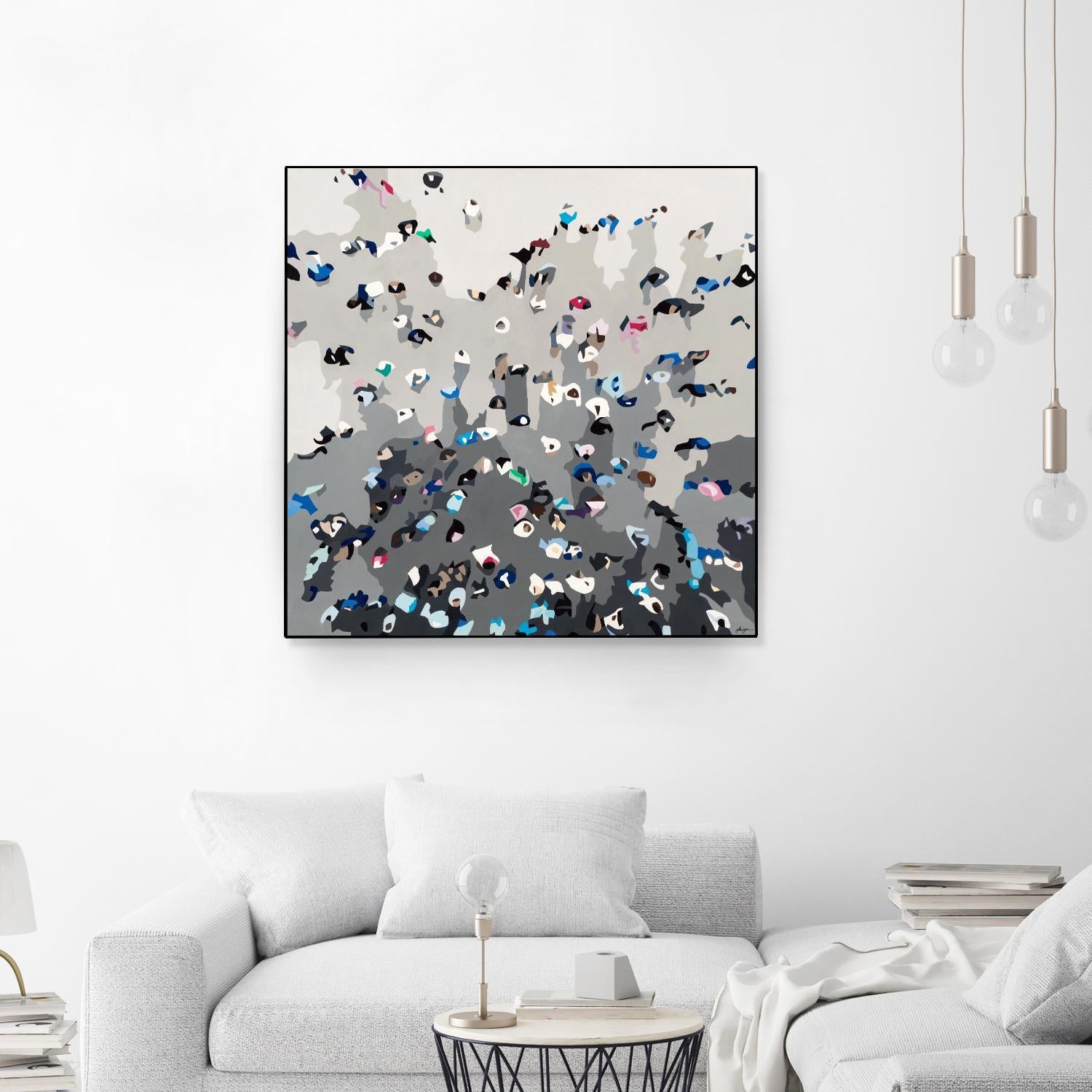 Crowd Sourcing by Beth Ann Lawson on GIANT ART - grays figurative crowd