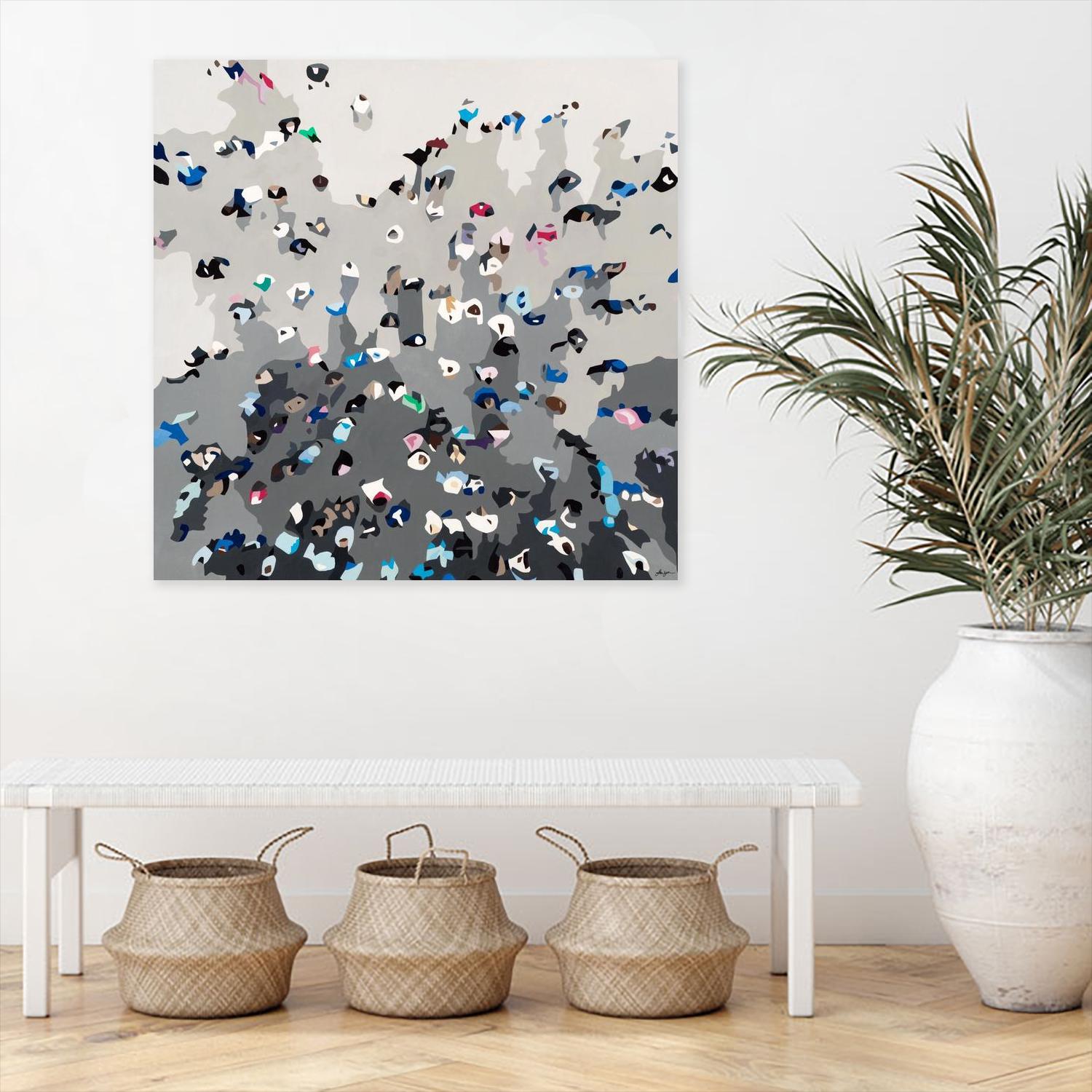 Crowd Sourcing by Beth Ann Lawson on GIANT ART - grays figurative crowd