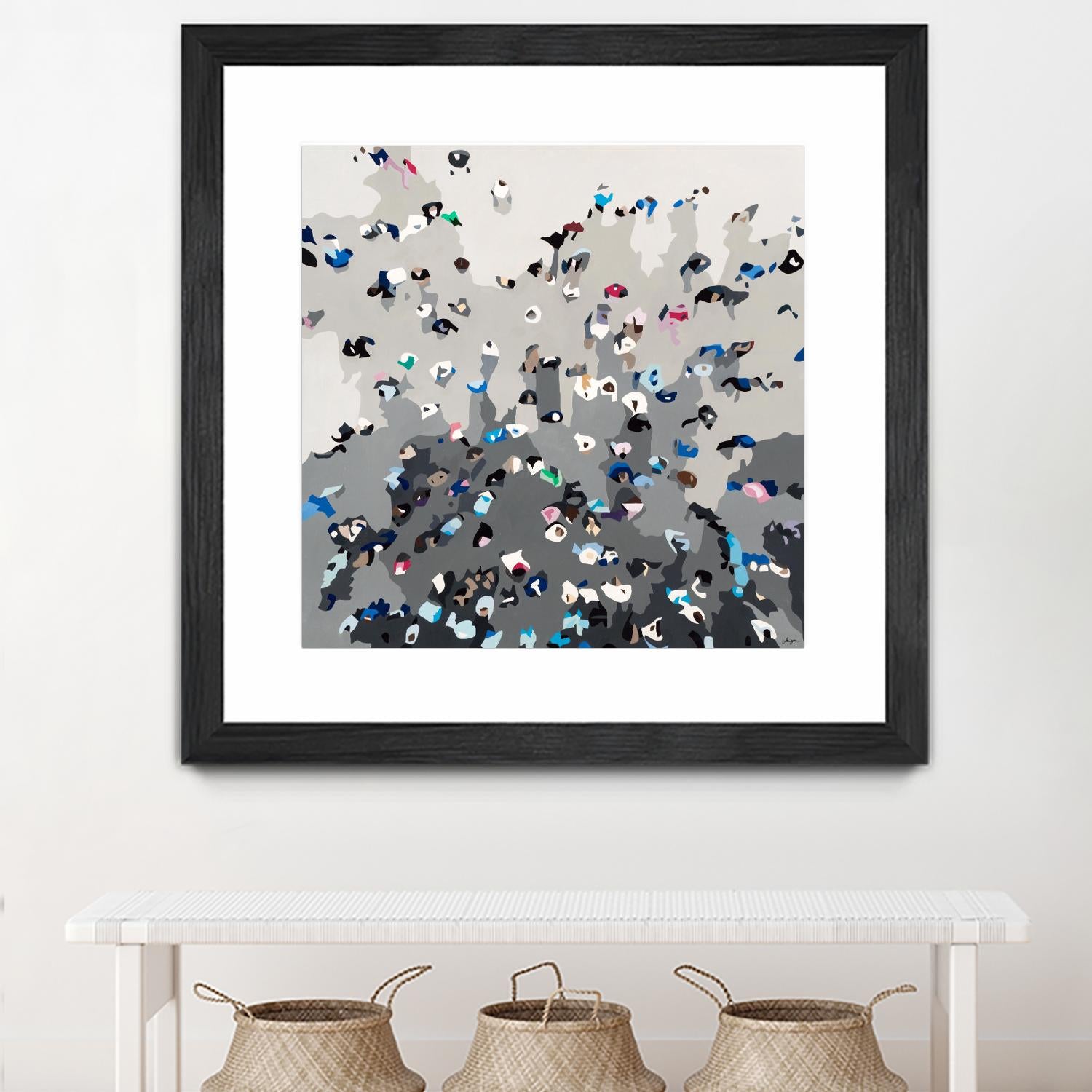 Crowd Sourcing by Beth Ann Lawson on GIANT ART - grays figurative crowd