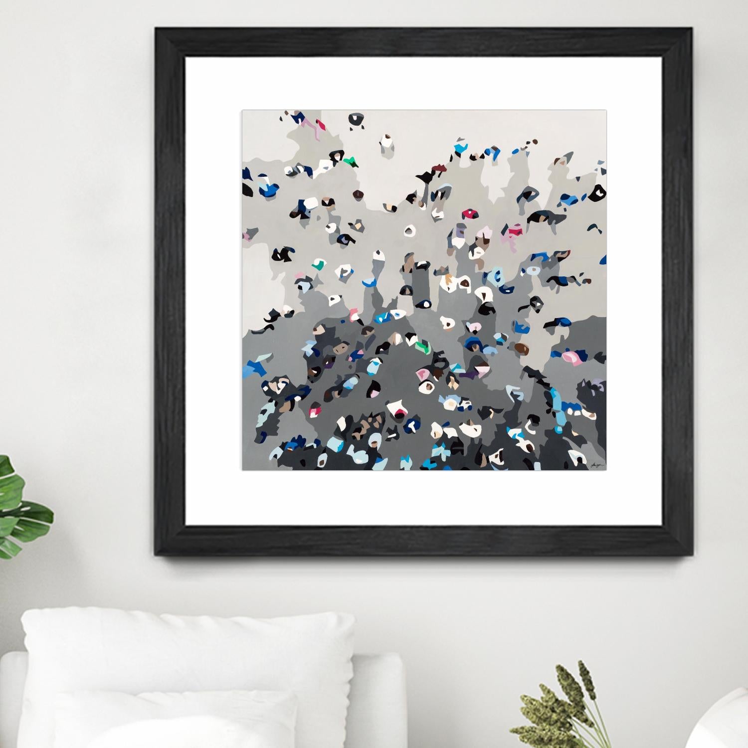 Crowd Sourcing by Beth Ann Lawson on GIANT ART - grays figurative crowd