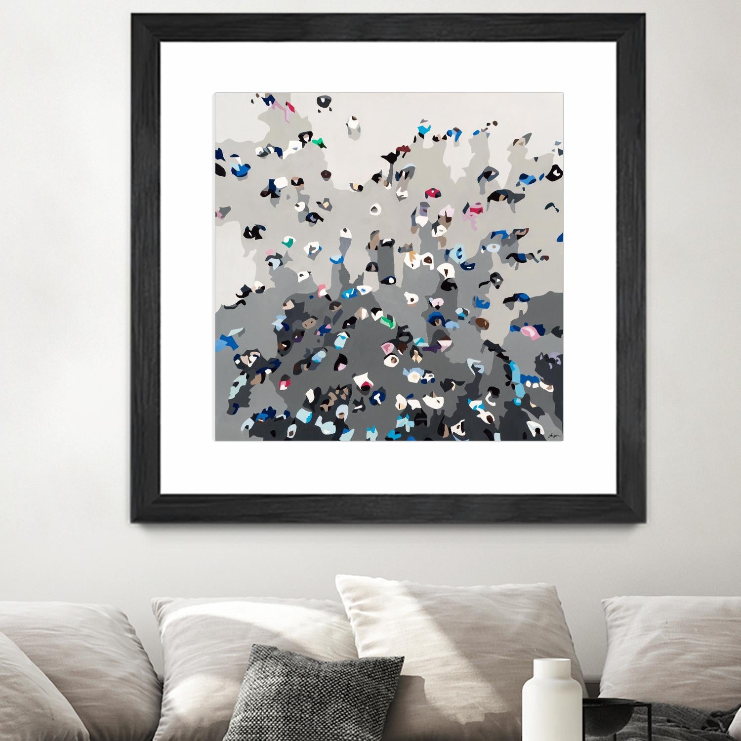 Crowd Sourcing by Beth Ann Lawson on GIANT ART - grays figurative crowd