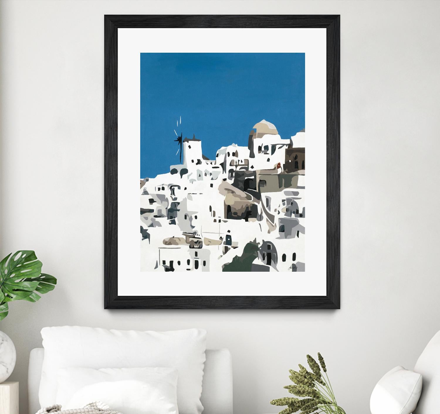 TILING AT WINDMILLS by Bethann Lawson on GIANT ART - blue and white coastal coastal