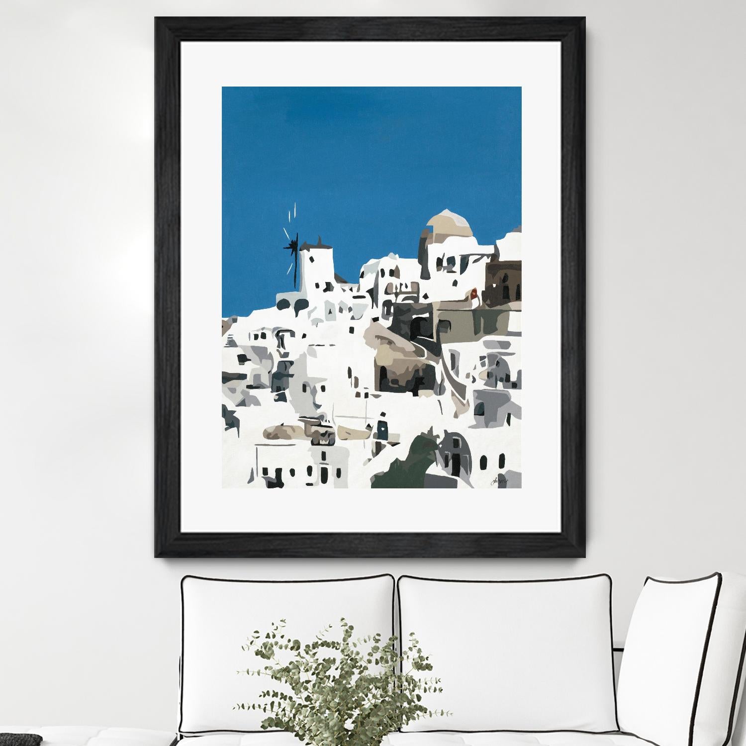 TILING AT WINDMILLS by Bethann Lawson on GIANT ART - blue and white coastal coastal