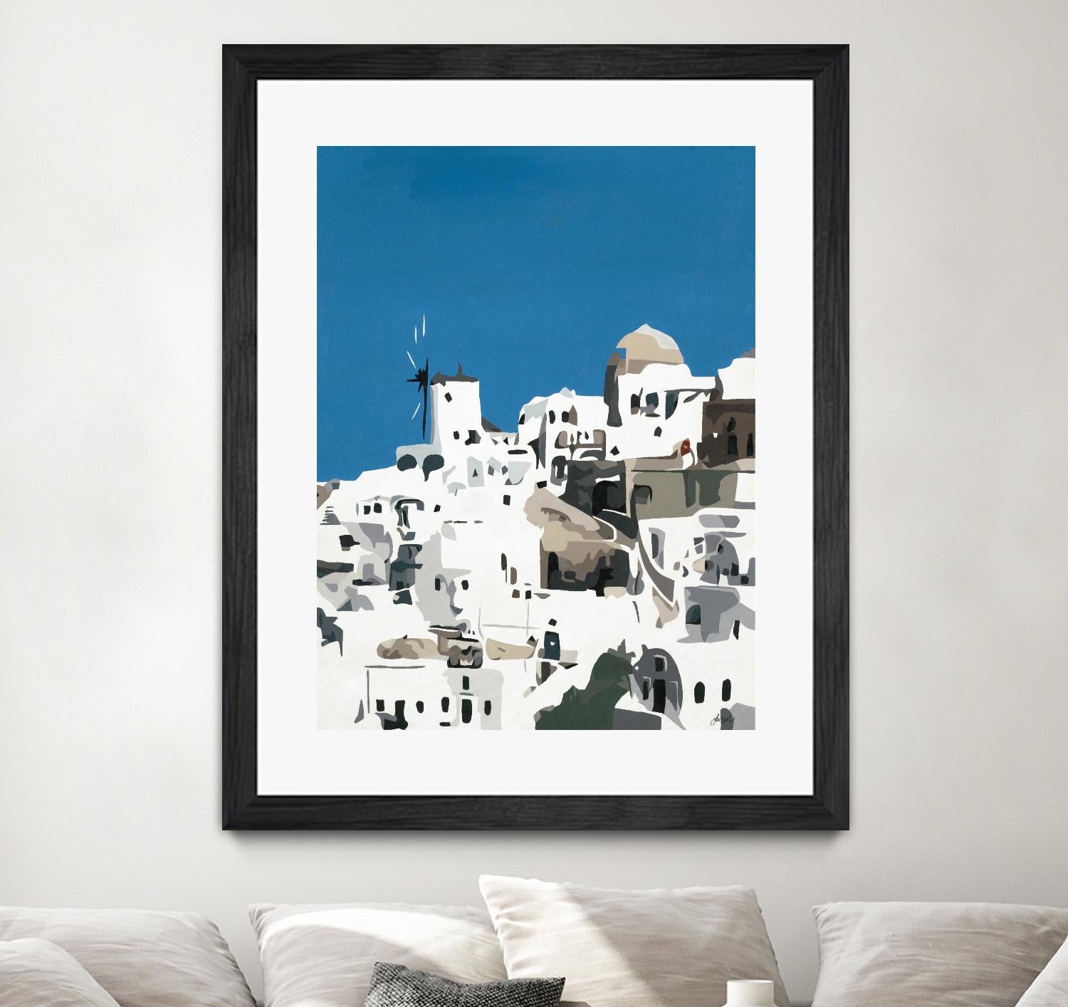 TILING AT WINDMILLS by Bethann Lawson on GIANT ART - blue and white coastal coastal