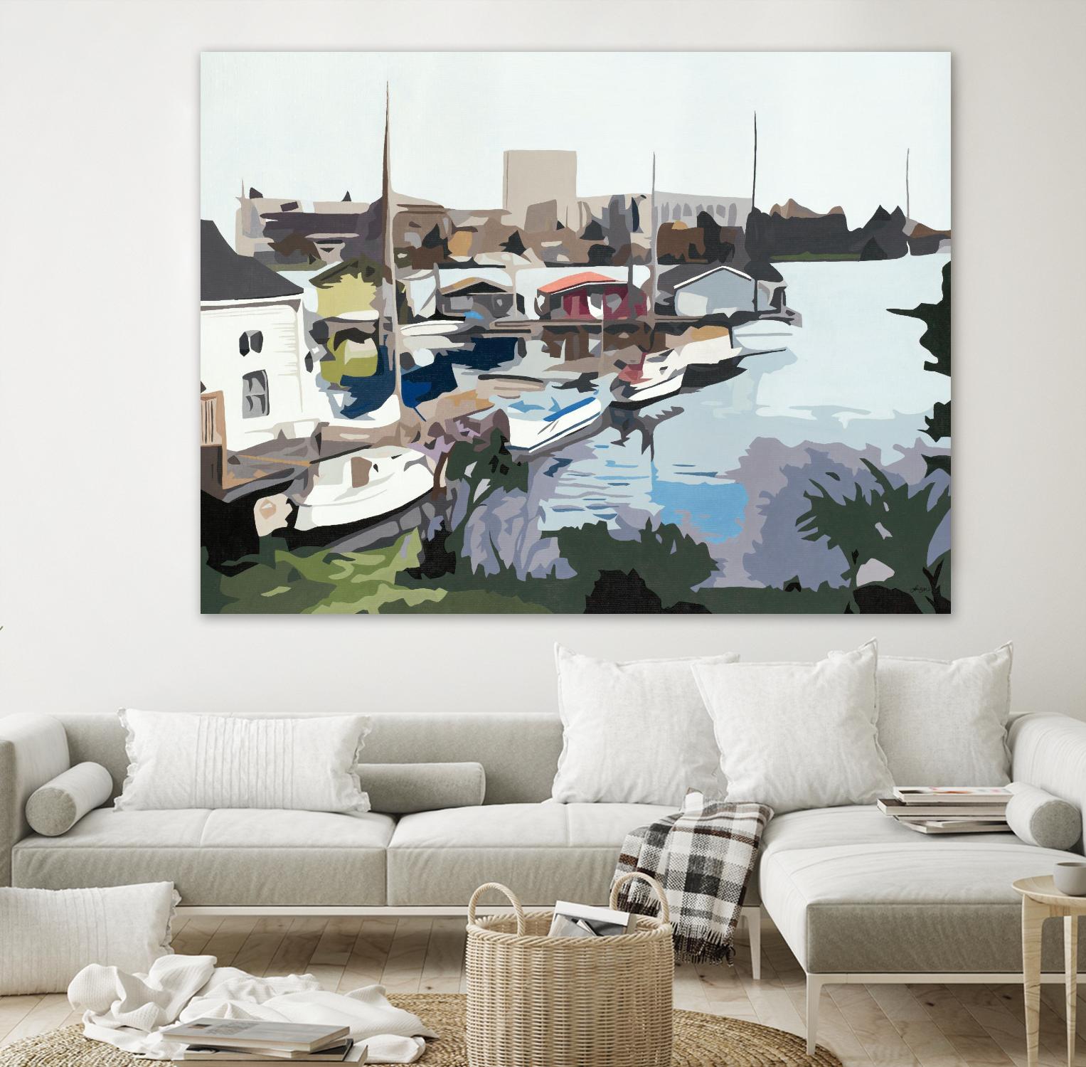 TUESDAY AFTERNOON ON PORTAGE BAY by Bethann Lawson on GIANT ART - blue coastal waterway