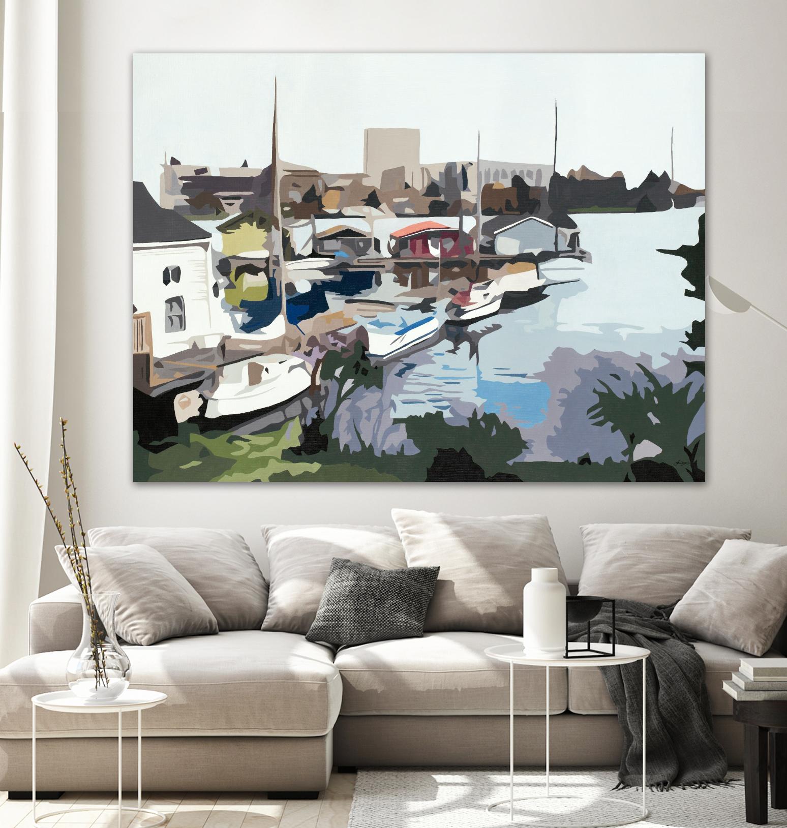 TUESDAY AFTERNOON ON PORTAGE BAY by Bethann Lawson on GIANT ART - blue coastal waterway