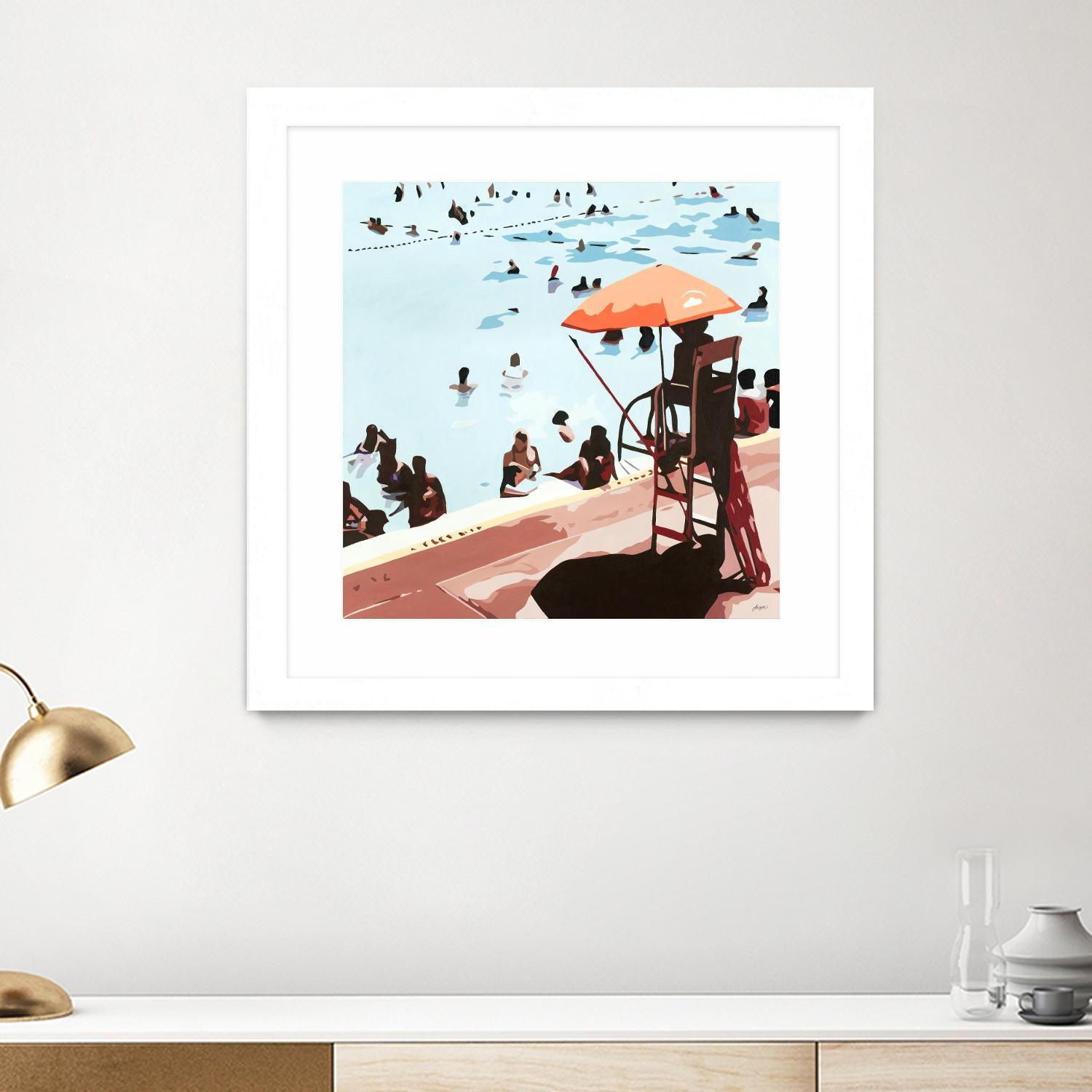 IT'S ALL GOING JUST SWIMMINGLY by Bethann Lawson on GIANT ART - blue coastal social