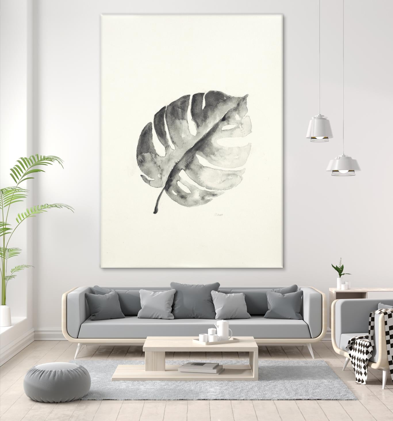 Black & White Palm I by Patti Mann on GIANT ART - grey botany