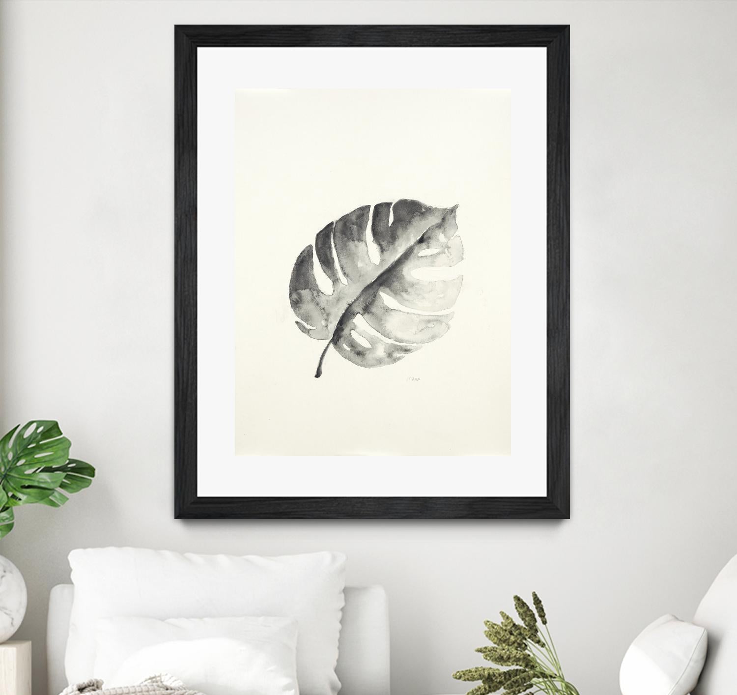 Black & White Palm I by Patti Mann on GIANT ART - grey botany