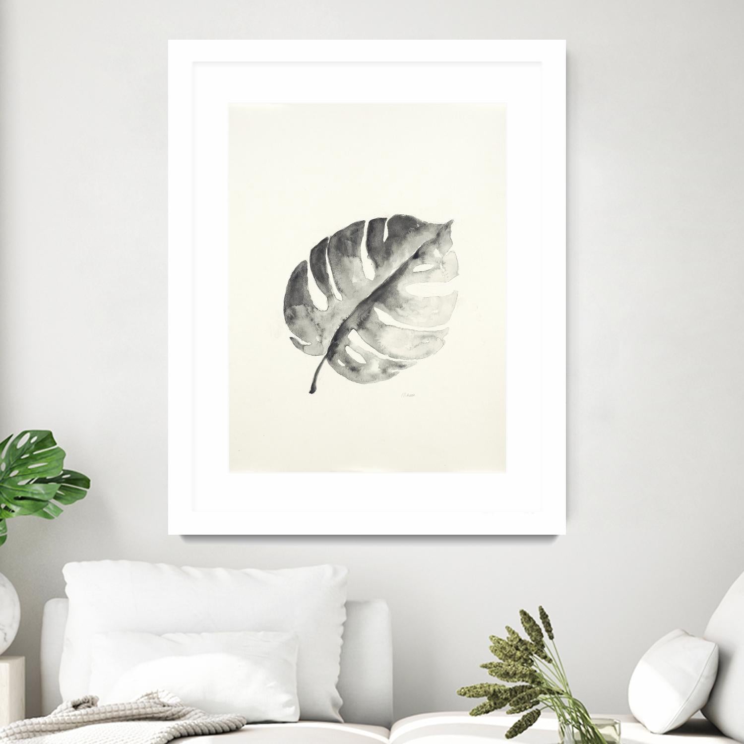 Black & White Palm I by Patti Mann on GIANT ART - grey botany