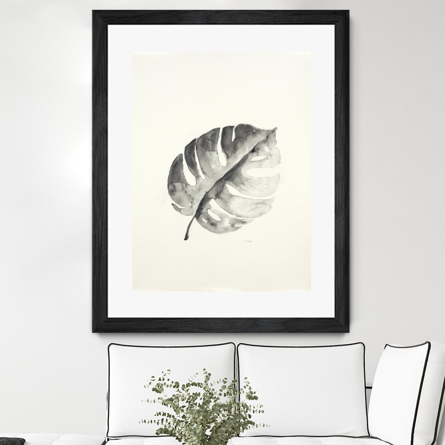 Black & White Palm I by Patti Mann on GIANT ART - grey botany