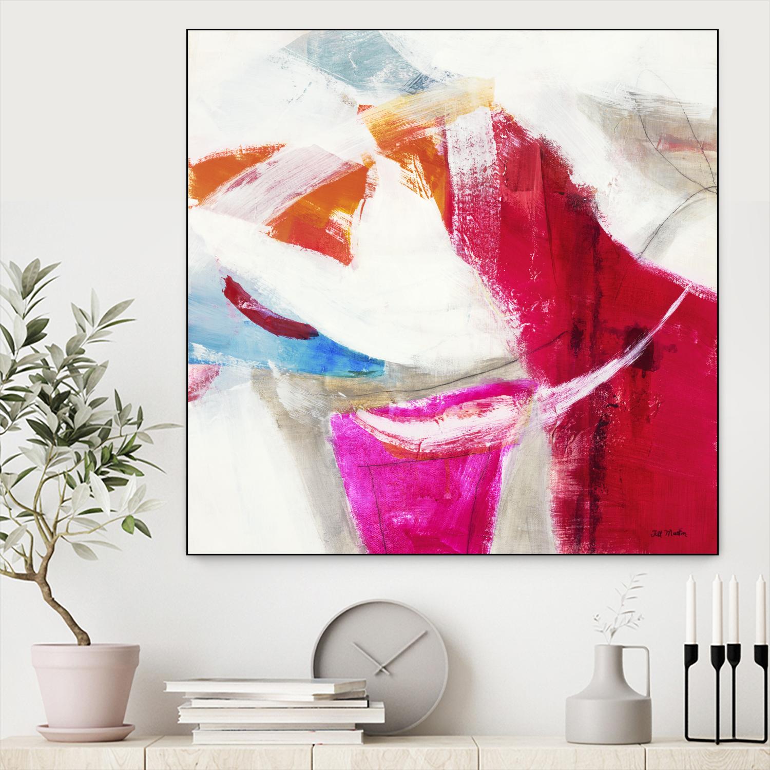 Slow Red Drift V3 by Jill Martin on GIANT ART - pinks abstract