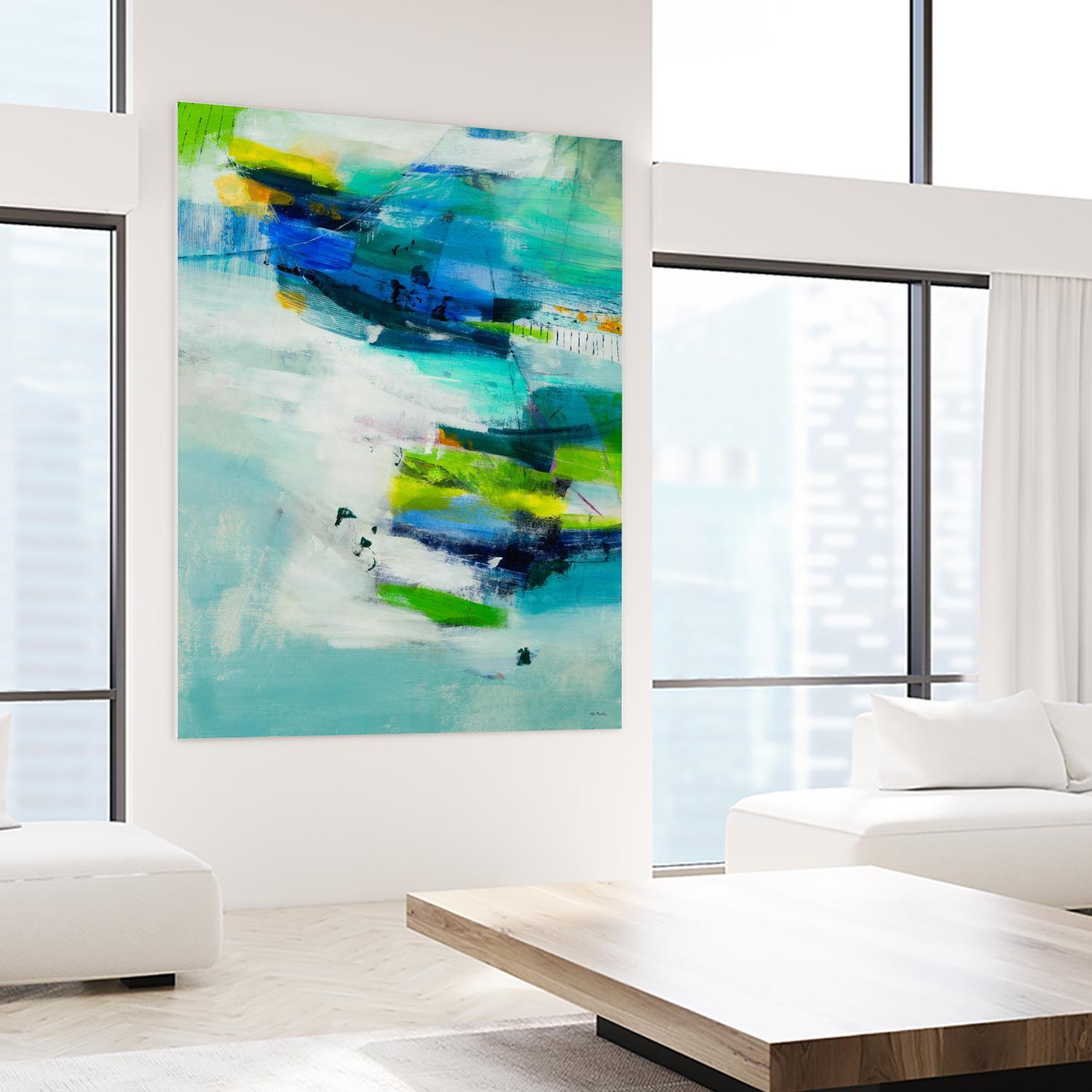 Moving Quickly by Jill Martin on GIANT ART - blues abstract blue