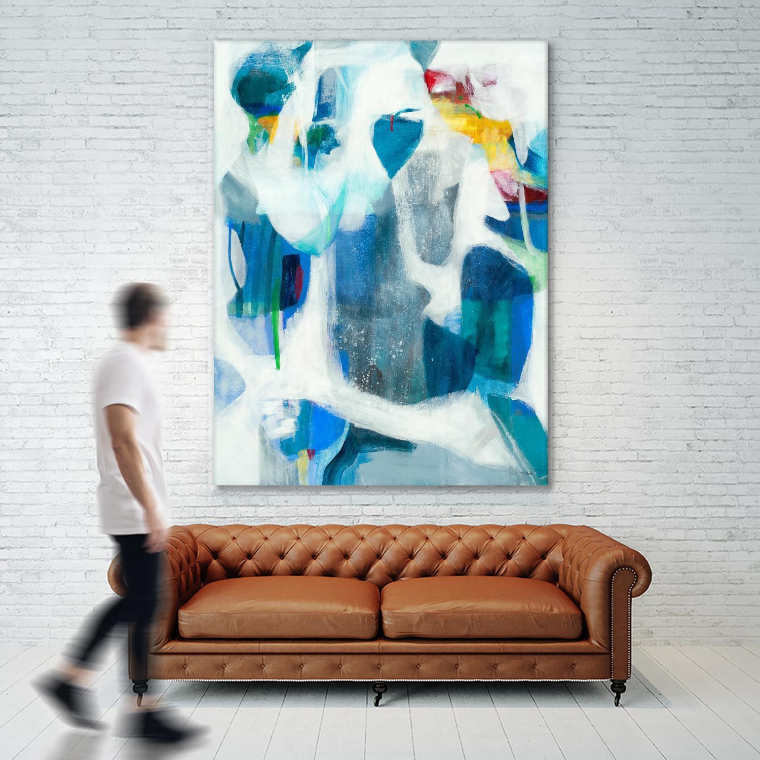 Walking By The Pond by Jill Martin on GIANT ART - blues abstract blue