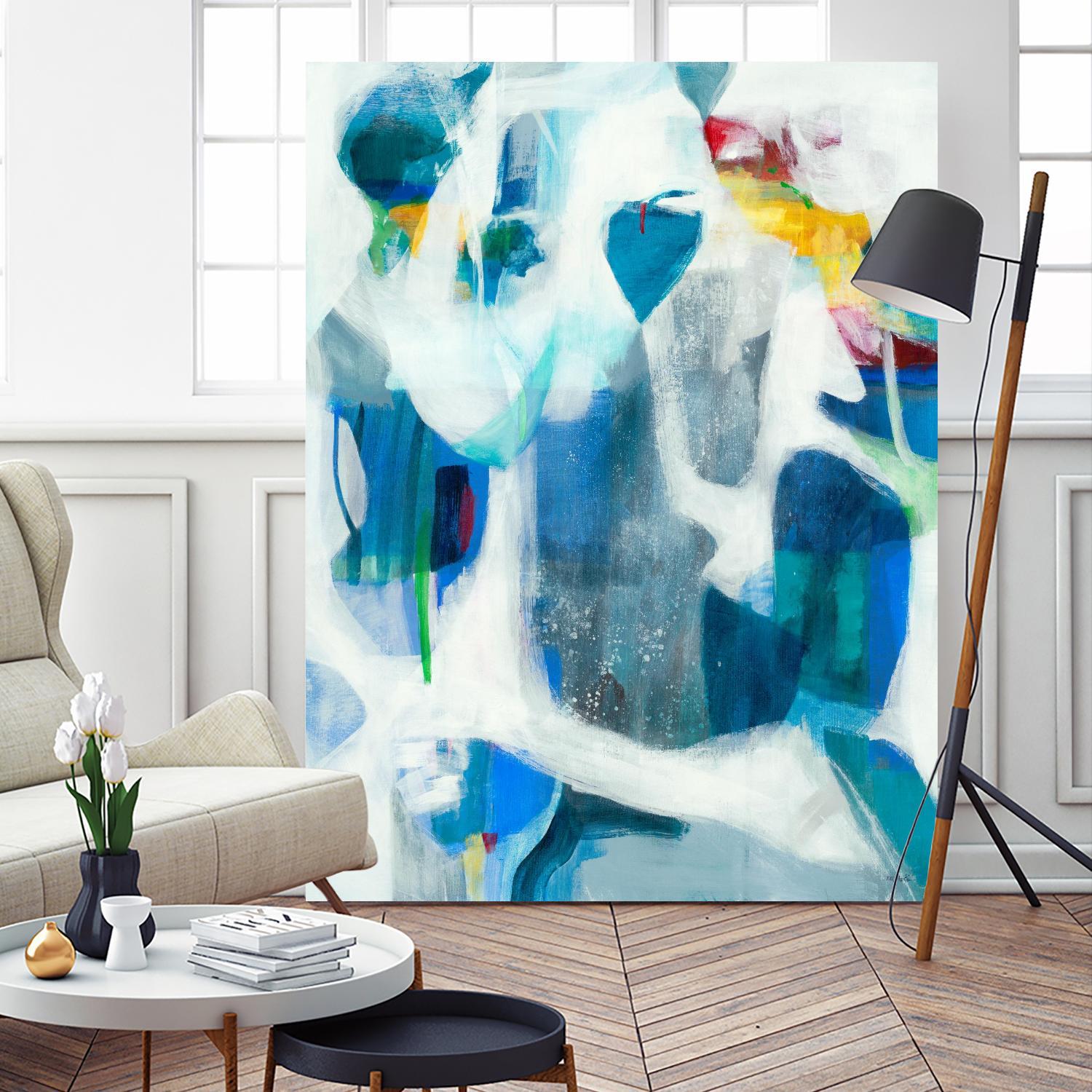 Walking By The Pond by Jill Martin on GIANT ART - blues abstract blue