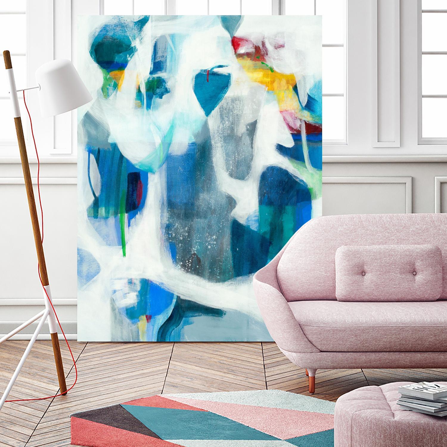 Walking By The Pond by Jill Martin on GIANT ART - blues abstract blue