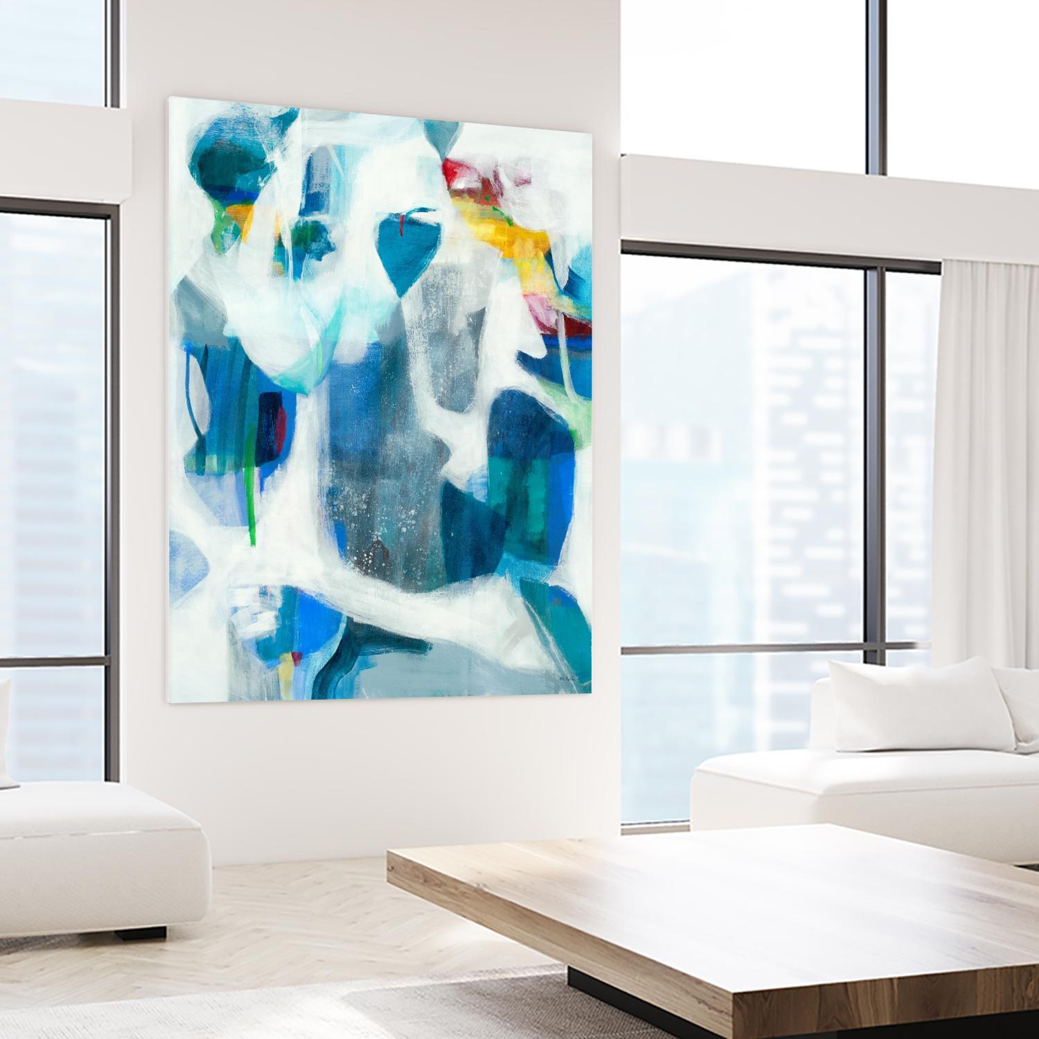 Walking By The Pond by Jill Martin on GIANT ART - blues abstract blue