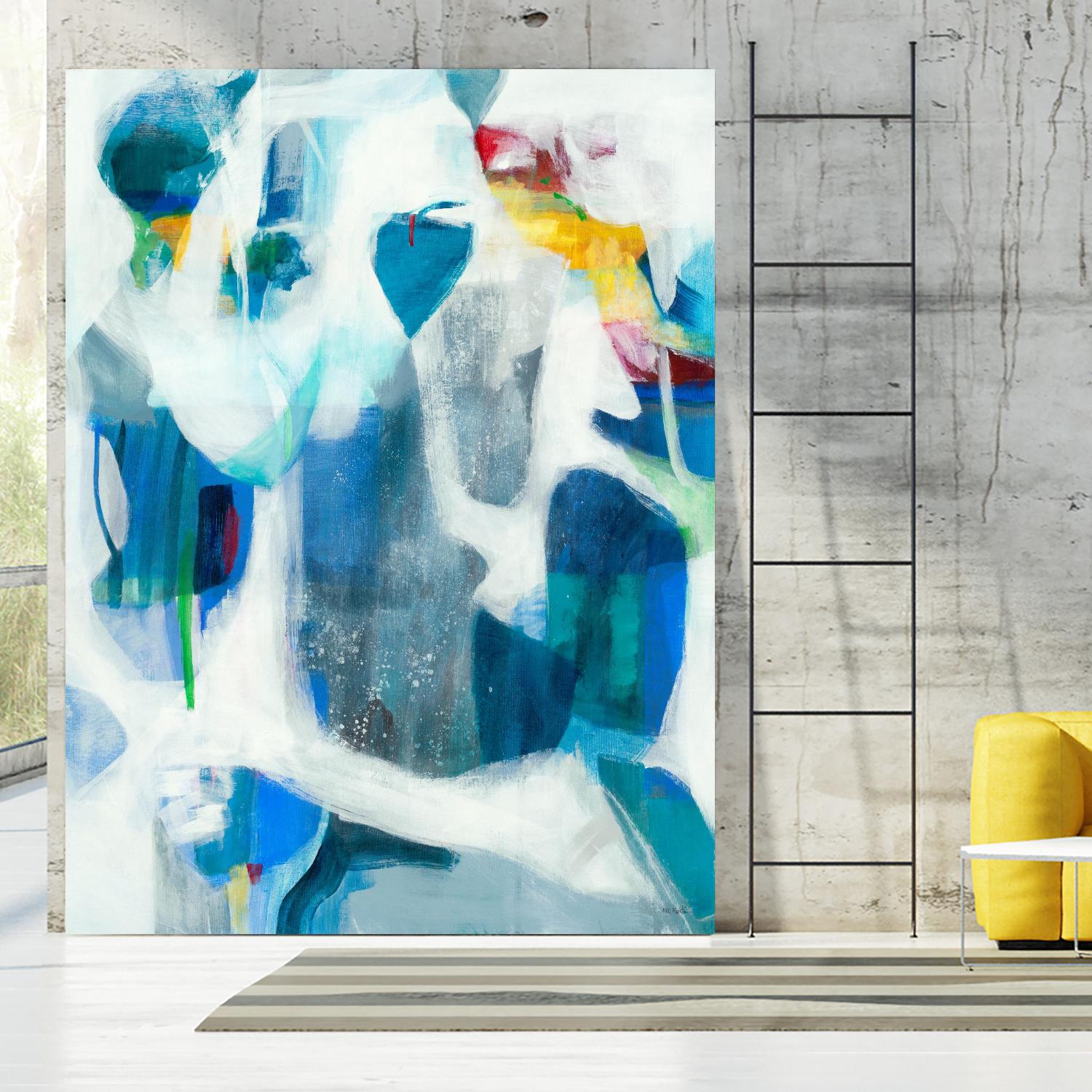 Walking By The Pond by Jill Martin on GIANT ART - blues abstract blue