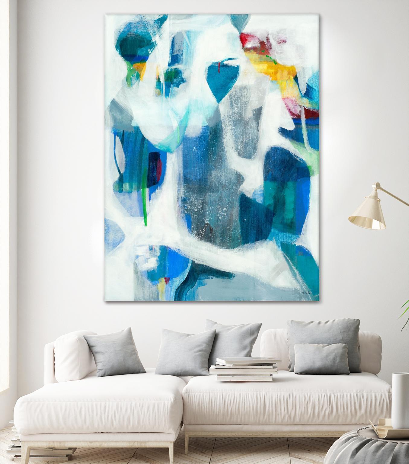 Walking By The Pond by Jill Martin on GIANT ART - blues abstract blue