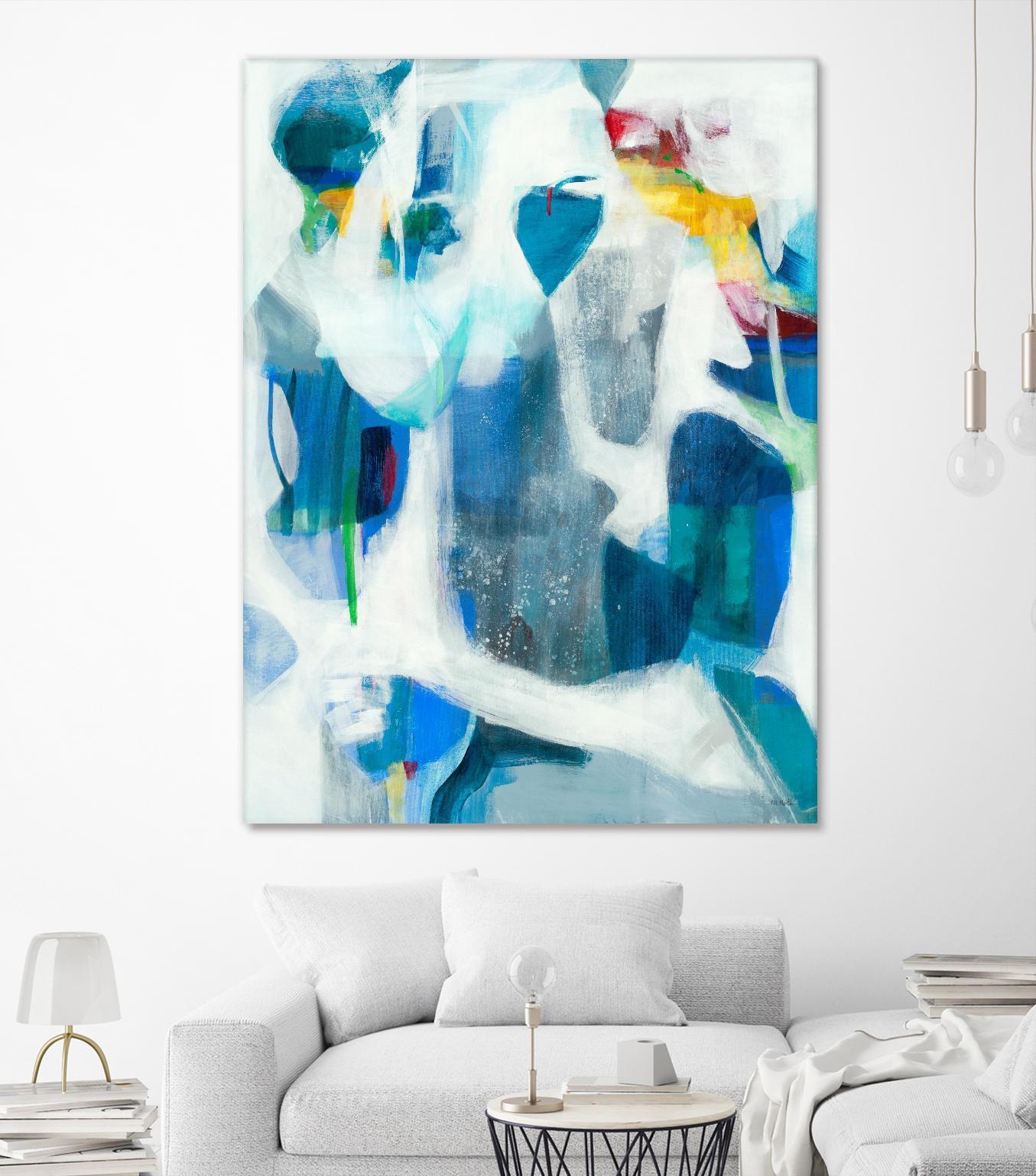 Walking By The Pond by Jill Martin on GIANT ART - blues abstract blue