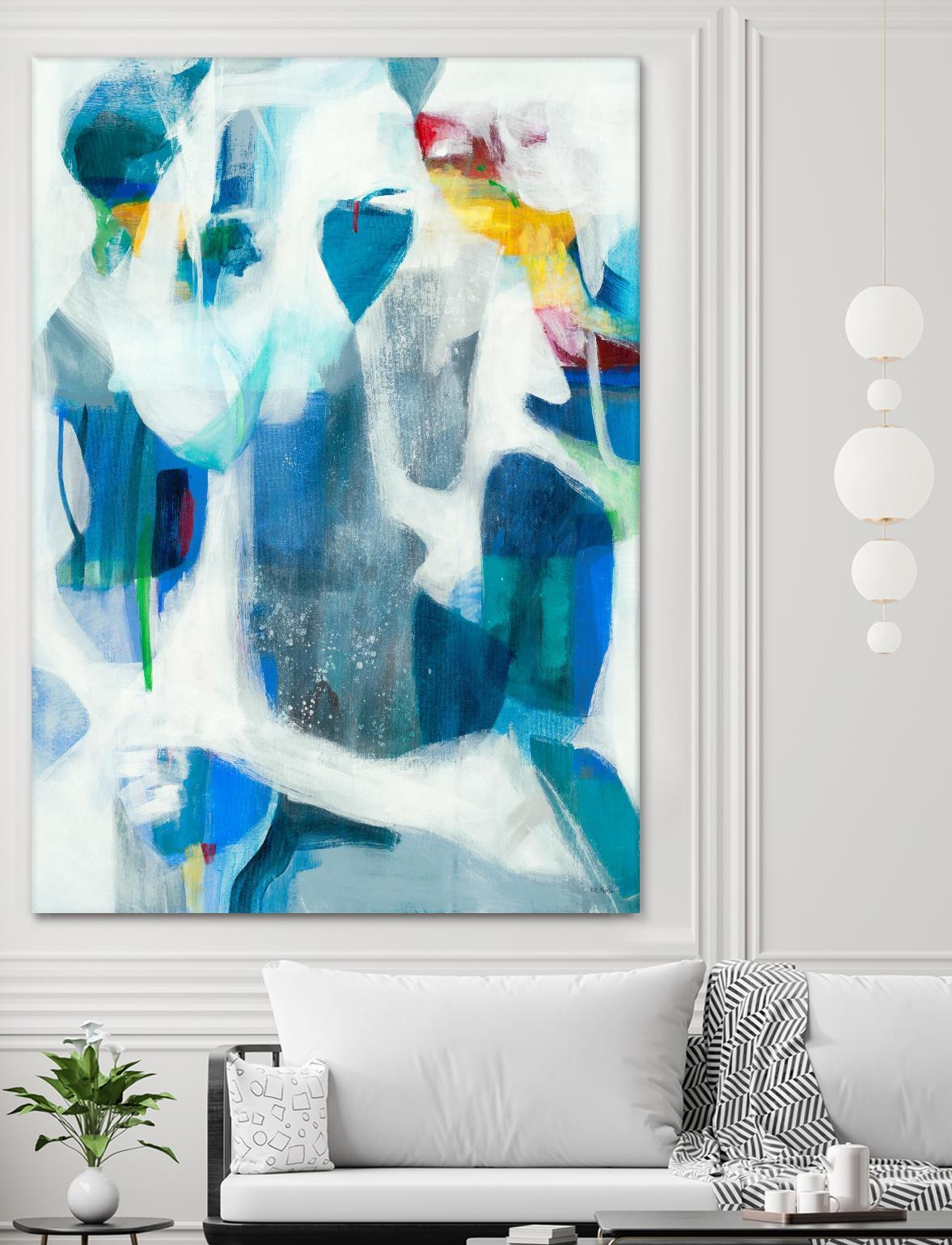 Walking By The Pond by Jill Martin on GIANT ART - blues abstract blue