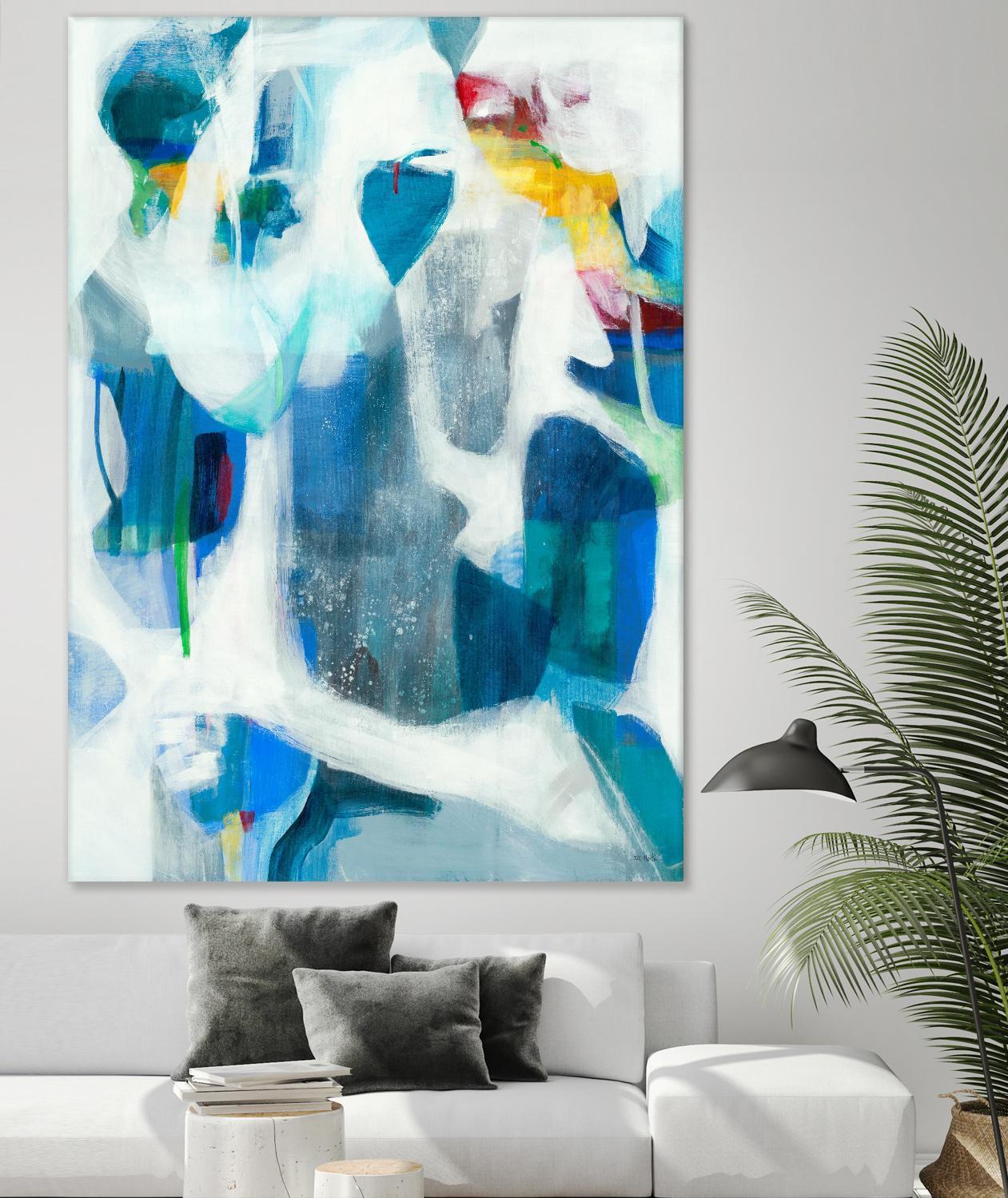 Walking By The Pond by Jill Martin on GIANT ART - blues abstract blue