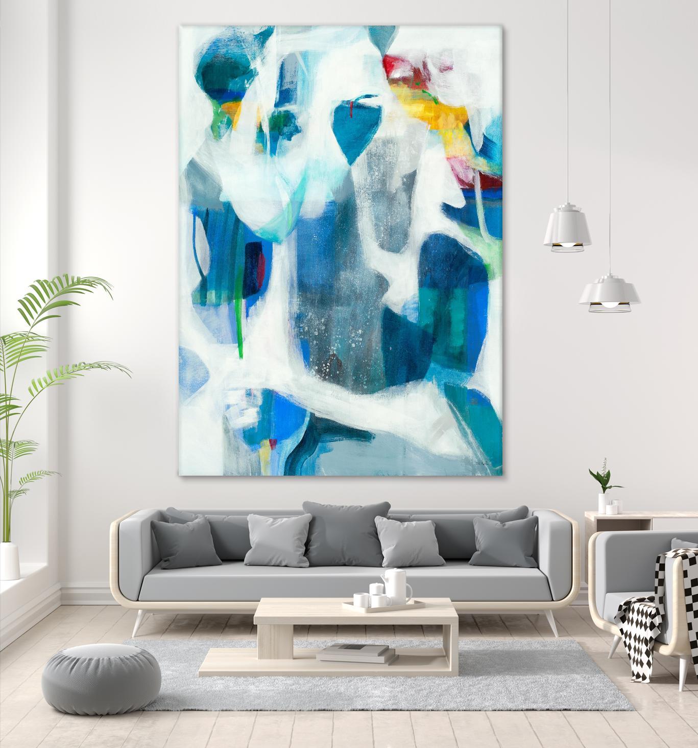 Walking By The Pond by Jill Martin on GIANT ART - blues abstract blue
