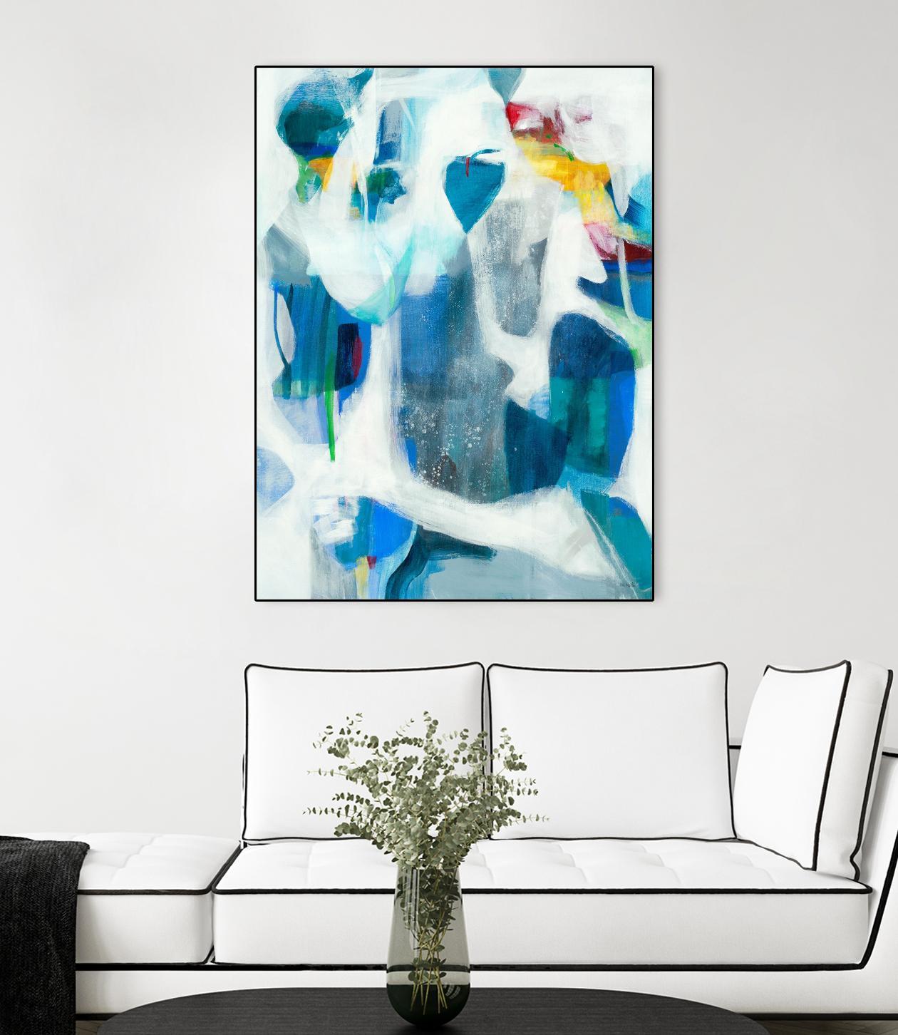 Walking By The Pond by Jill Martin on GIANT ART - blues abstract blue