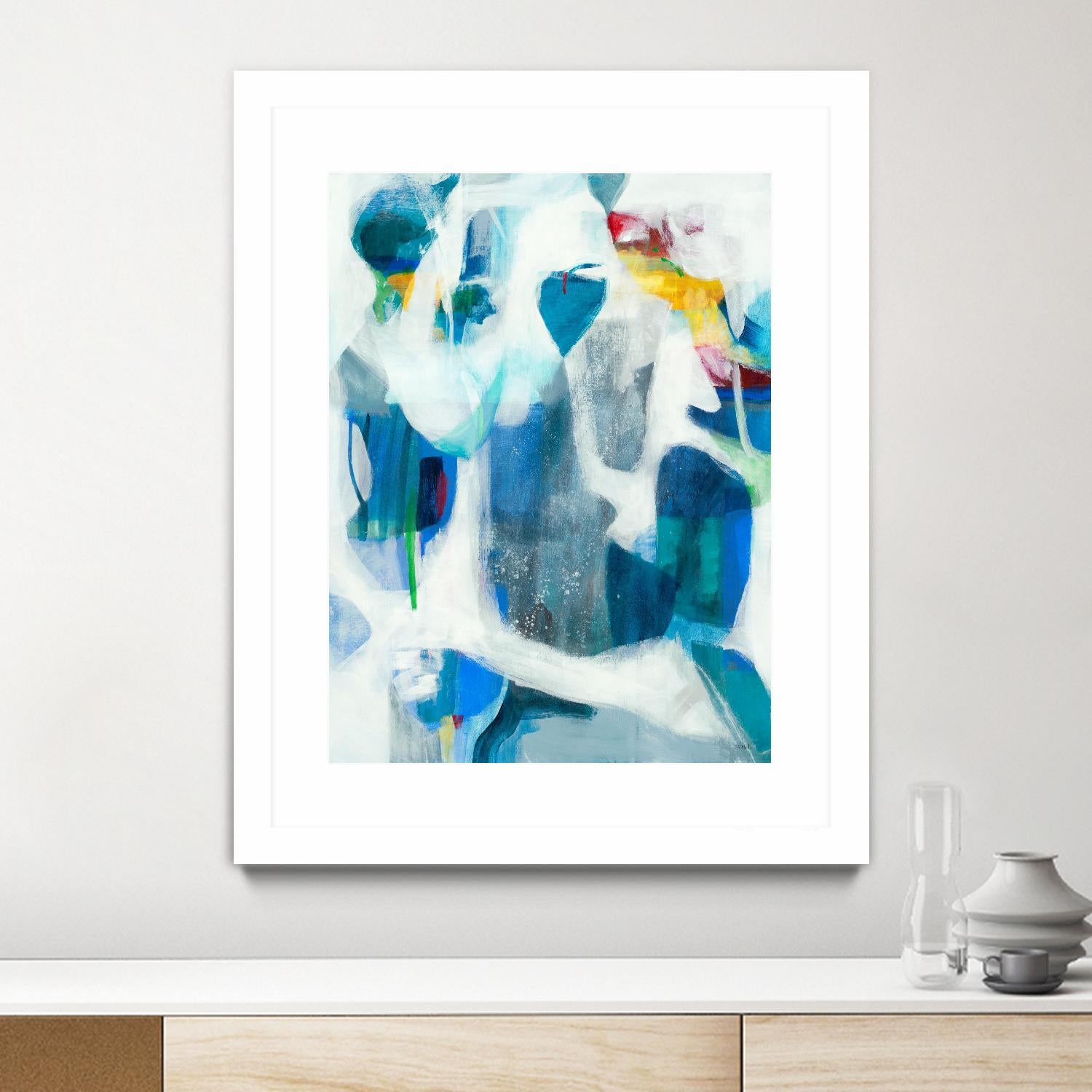 Walking By The Pond by Jill Martin on GIANT ART - blues abstract blue